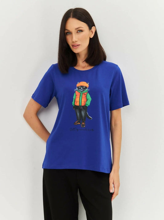 Blue t-shirt hoodie cat - Funny Cat T-shirt | For Cat Lovers | CAT by maniita lacitta