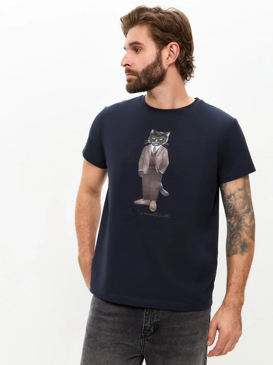 Blue t-shirt professor cat - Funny Cat T-shirt | For Cat Lovers | CAT by maniita lacitta