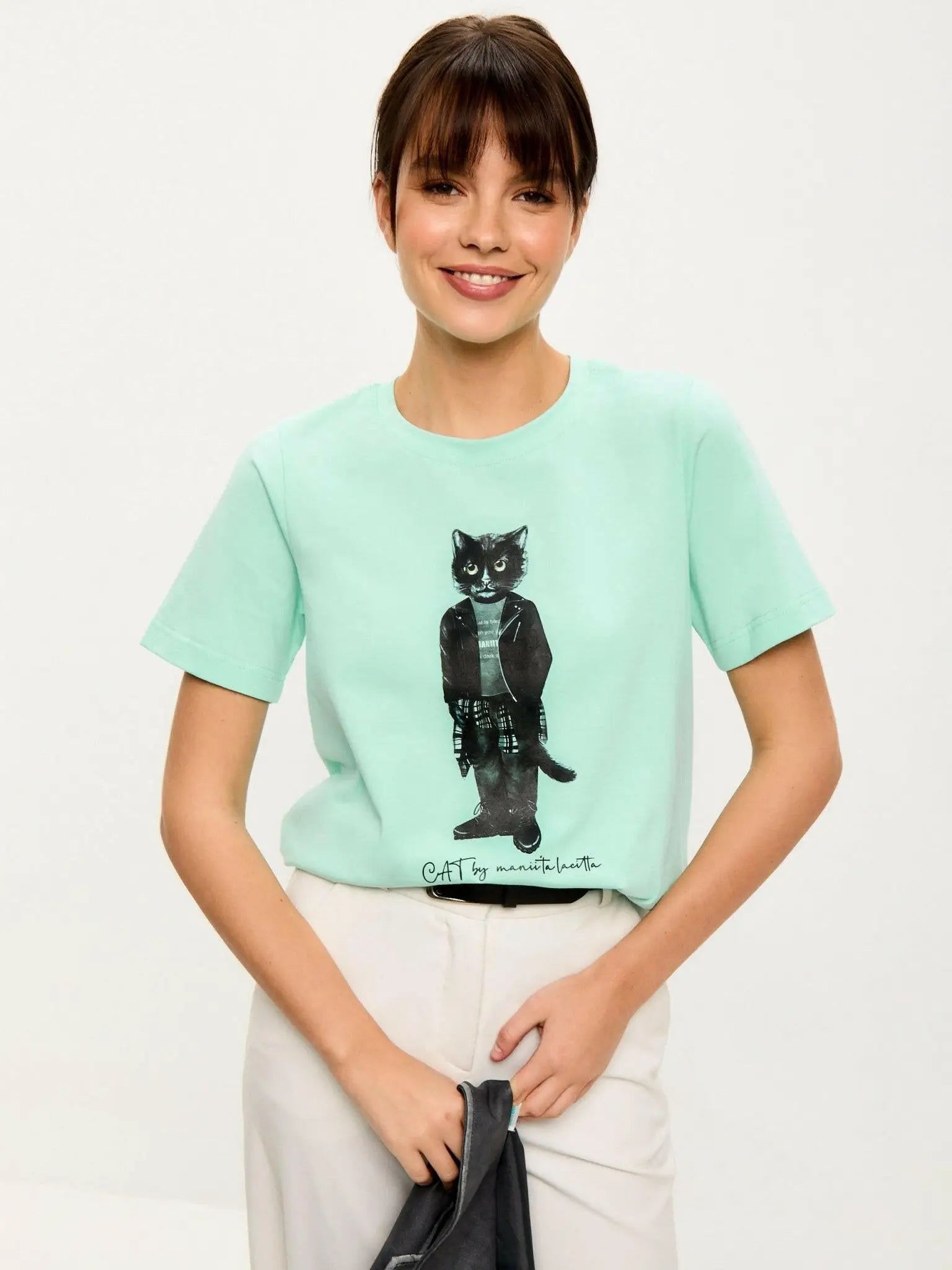 Blue t-shirt rocker cat - Funny Cat T-shirt | For Cat Lovers | CAT by maniita lacitta