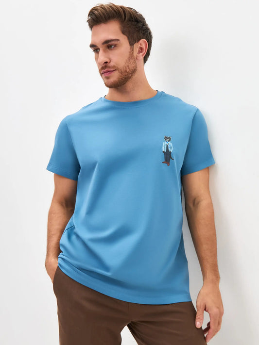 Blue t-shirt suit cat - Funny Cat T-shirt | For Cat Lovers | CAT by maniita lacitta