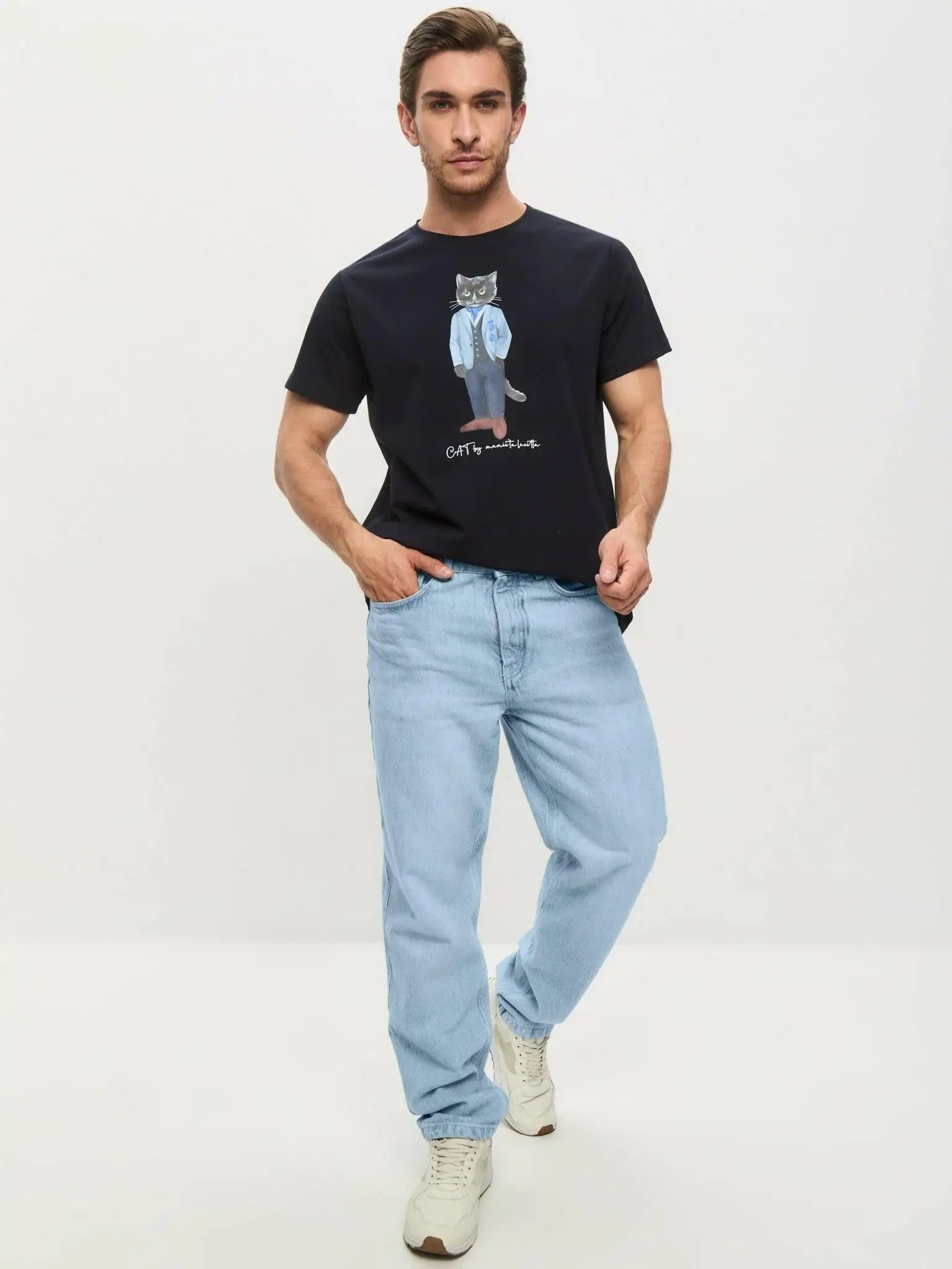 Blue t-shirt suit cat - Funny Cat T-shirt | For Cat Lovers | CAT by maniita lacitta
