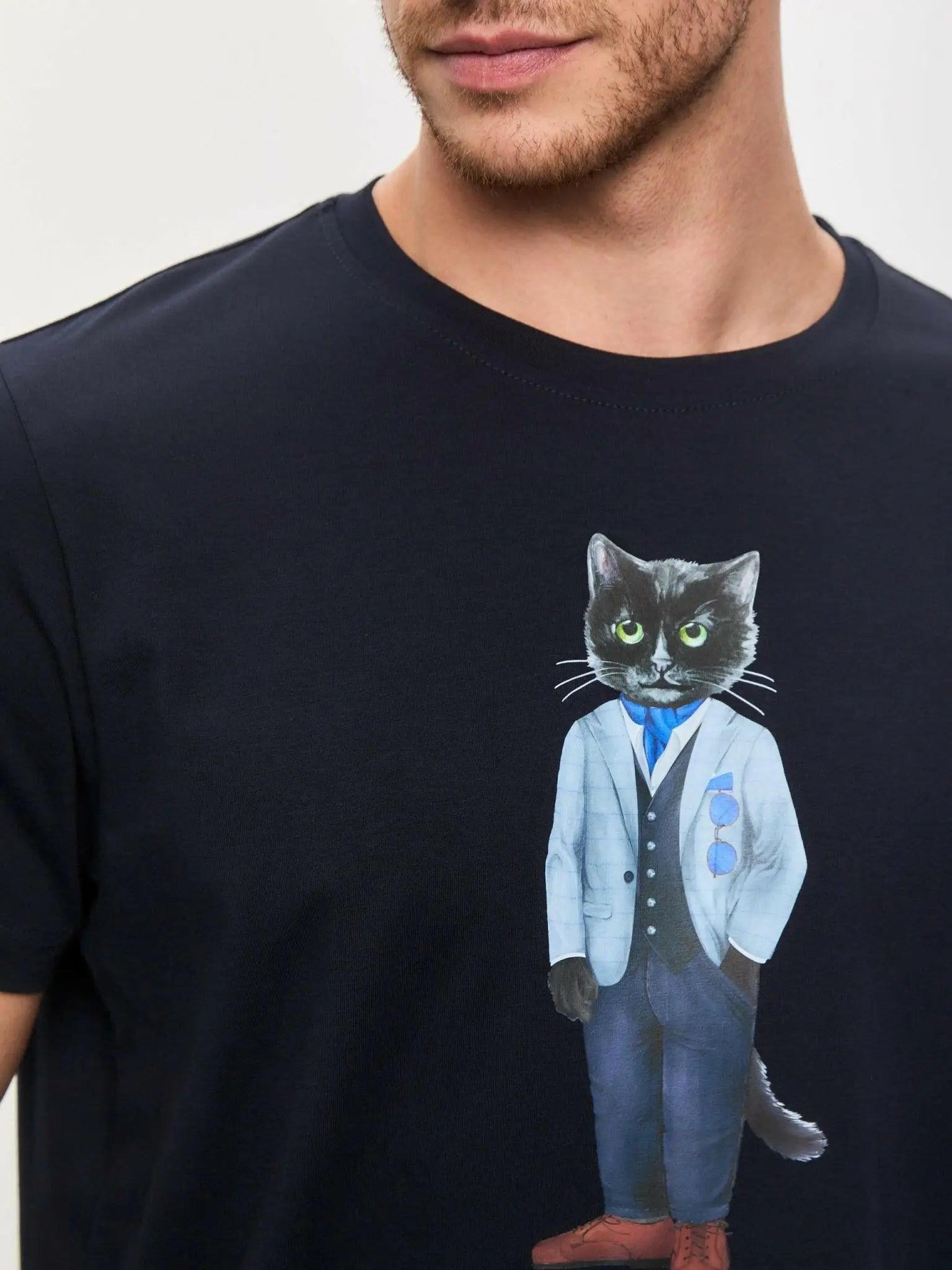 Blue t-shirt suit cat - Funny Cat T-shirt | For Cat Lovers | CAT by maniita lacitta