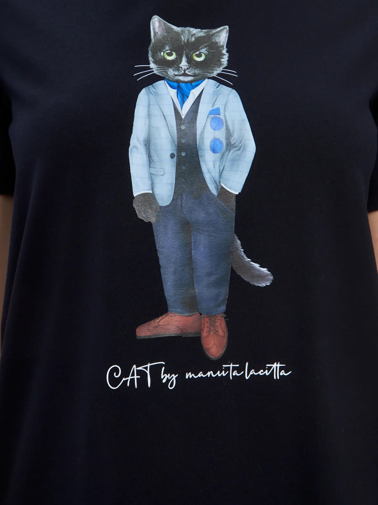 Blue t-shirt suit cat - Funny Cat T-shirt | For Cat Lovers | CAT by maniita lacitta