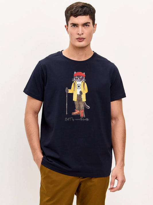Blue t-shirt travel cat - Funny Cat T-shirt | For Cat Lovers | CAT by maniita lacitta
