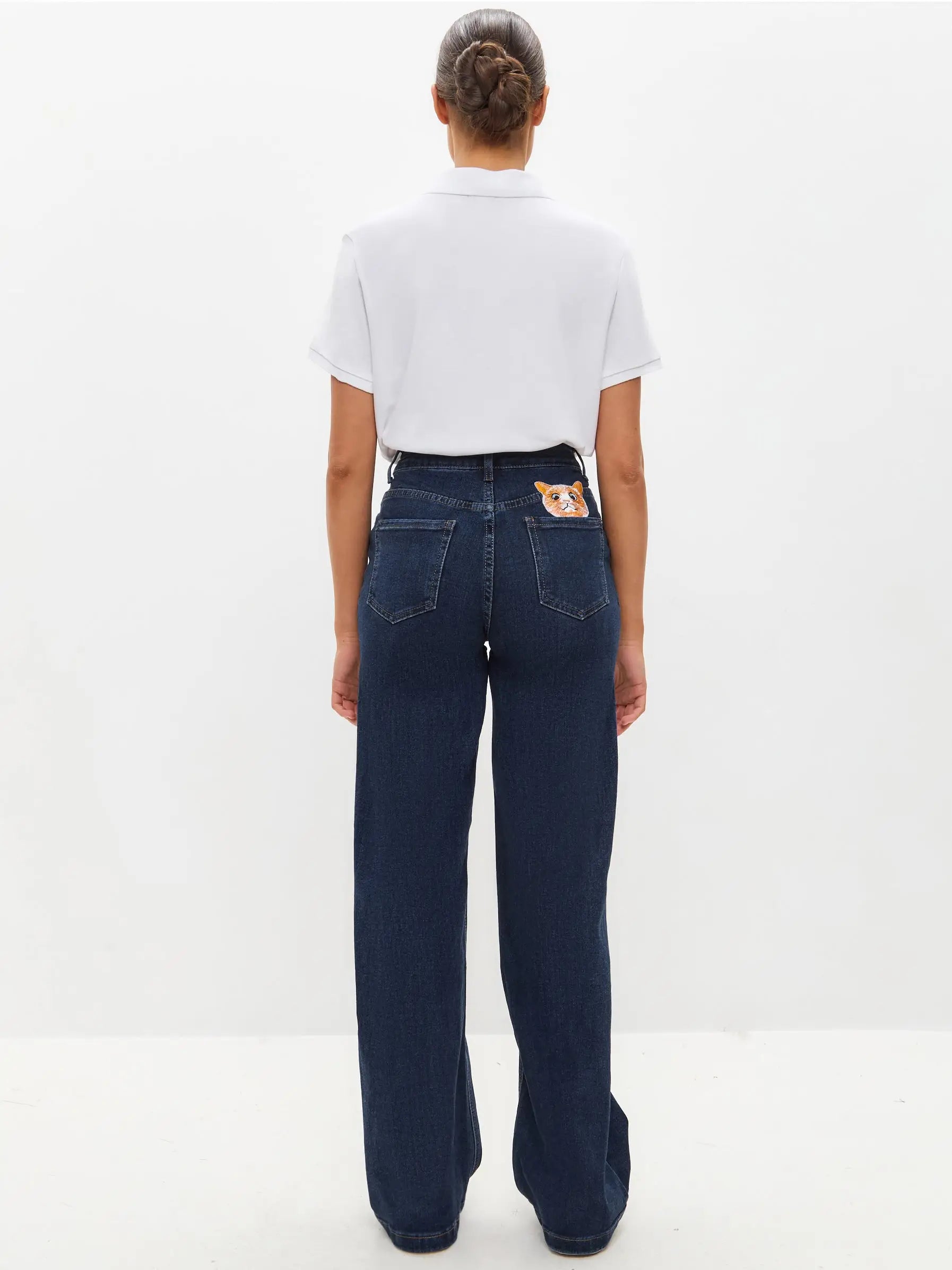 Blue women’s jeans - Funny Cat Bottom | For Cat Lovers | CAT by maniita lacitta