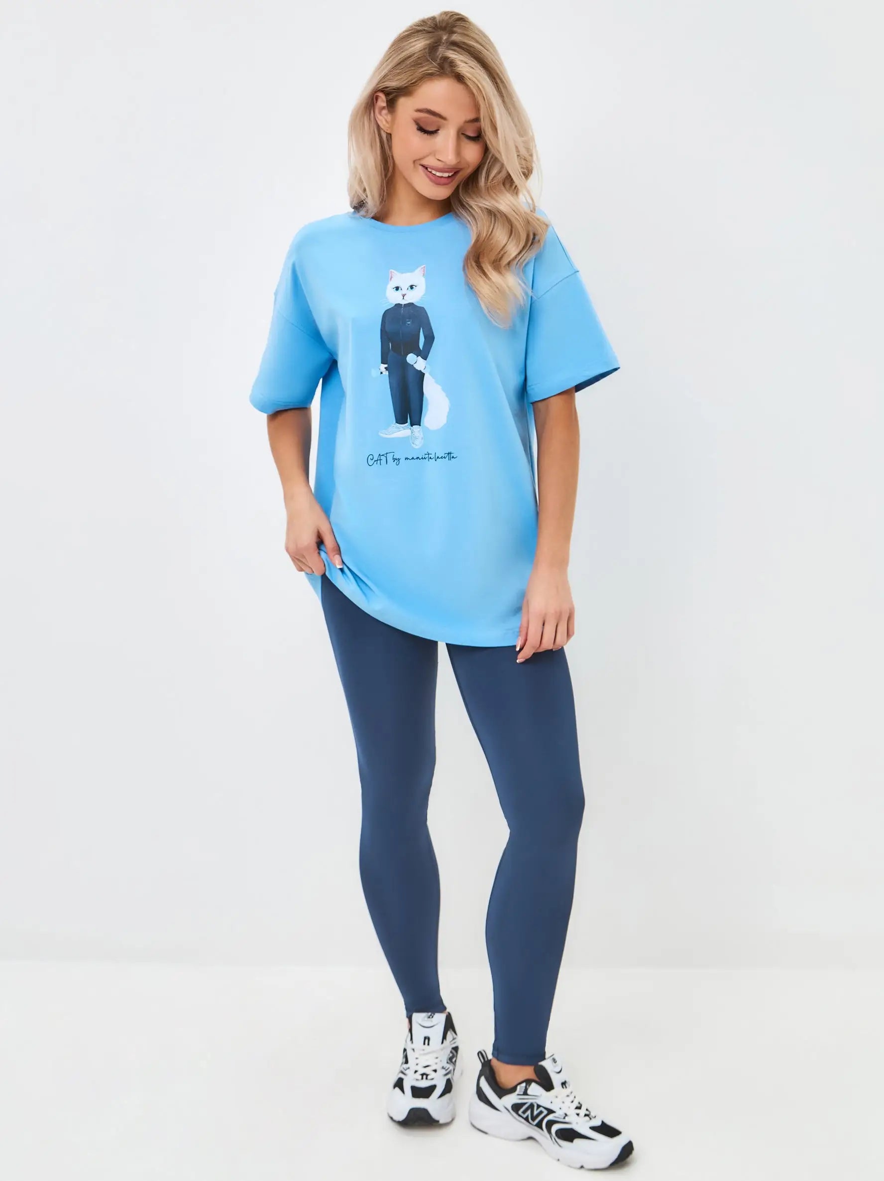 Blue women’s leggins - Funny Cat Bottom | For Cat Lovers | CAT by maniita lacitta