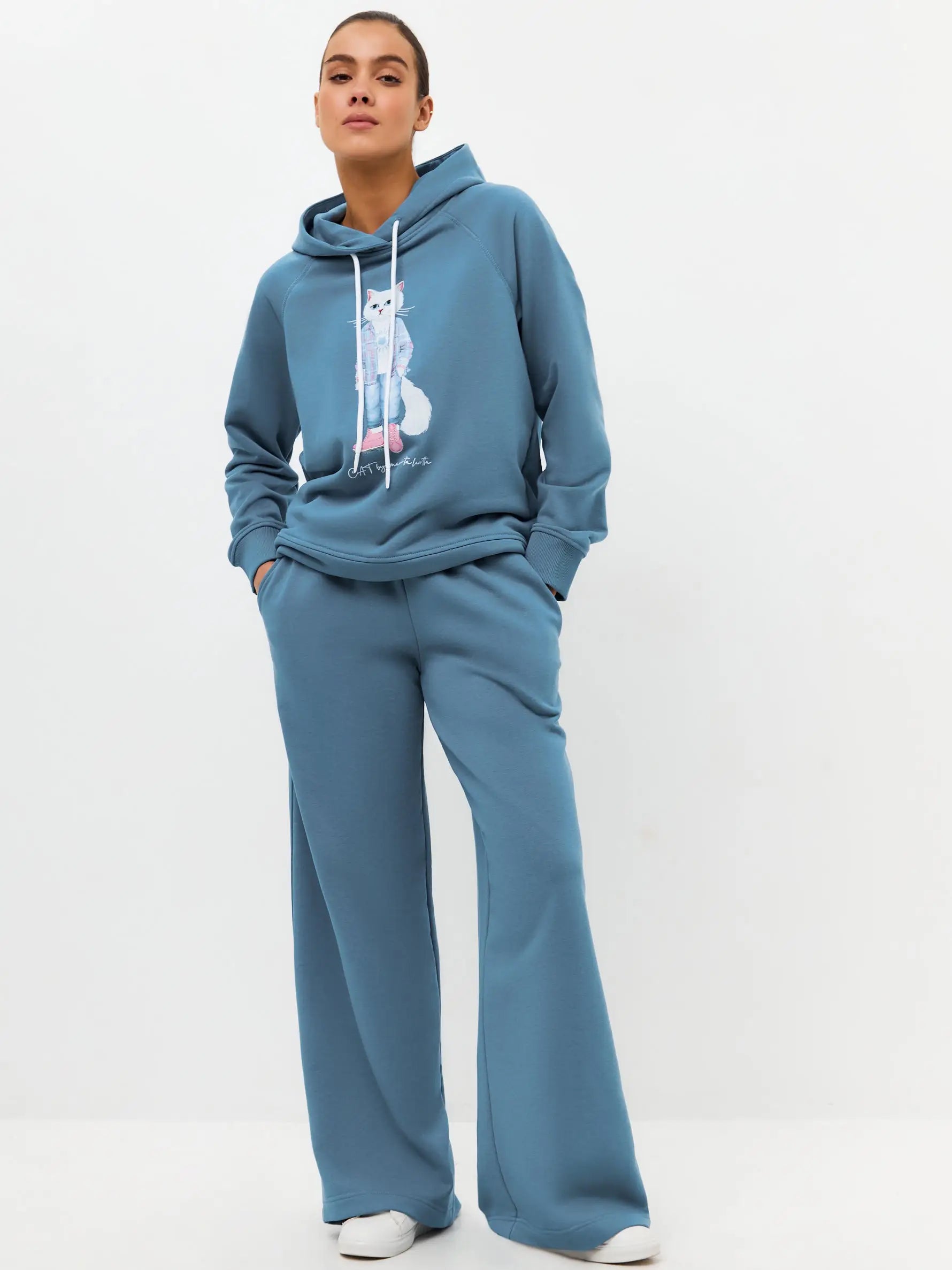Blue women’s sweatpants - Funny Cat Bottom | For Cat Lovers | CAT by maniita lacitta