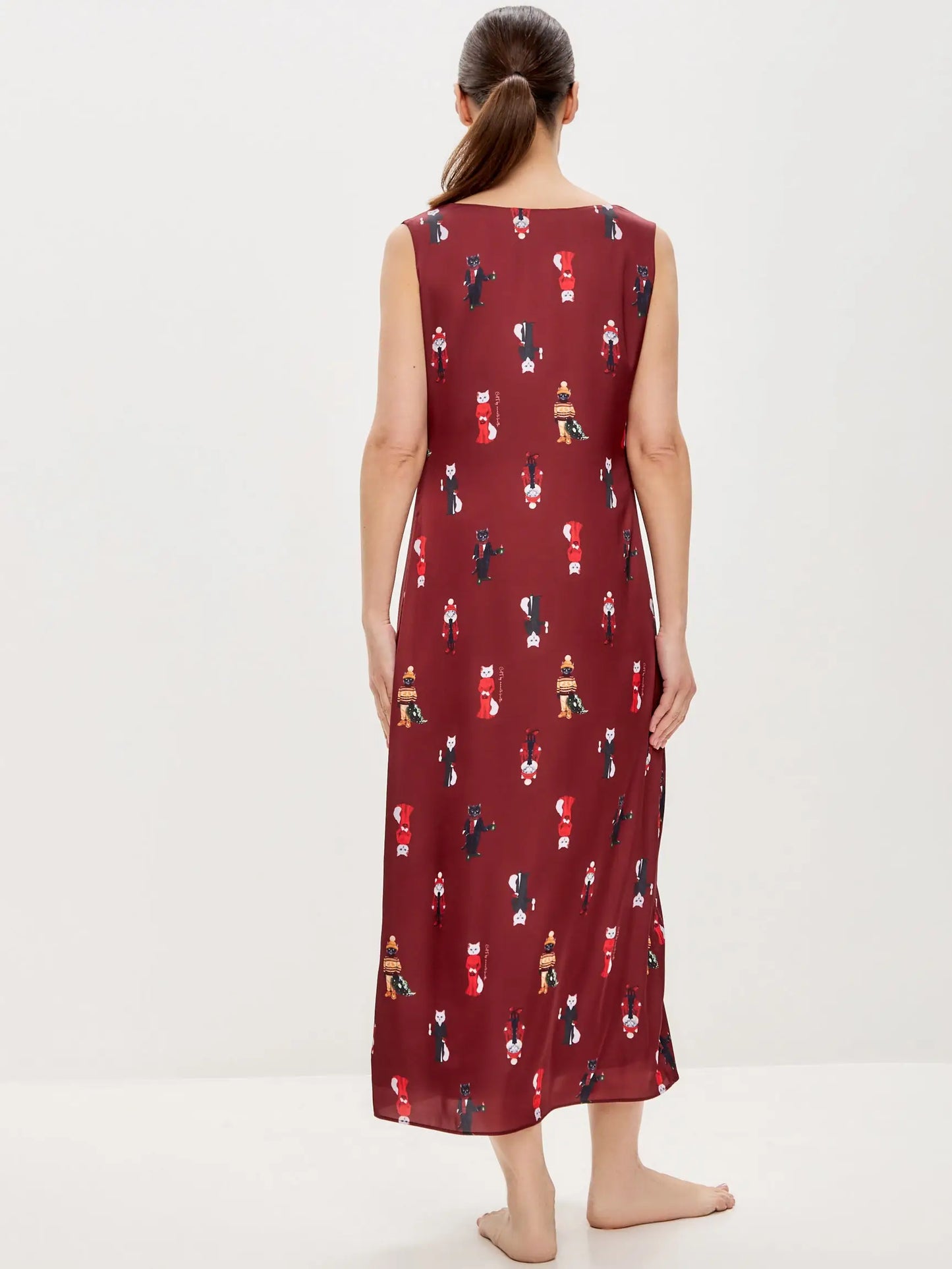 Bordo silk loungewear - Funny Cat Loungewear | For Cat Lovers | CAT by maniita lacitta