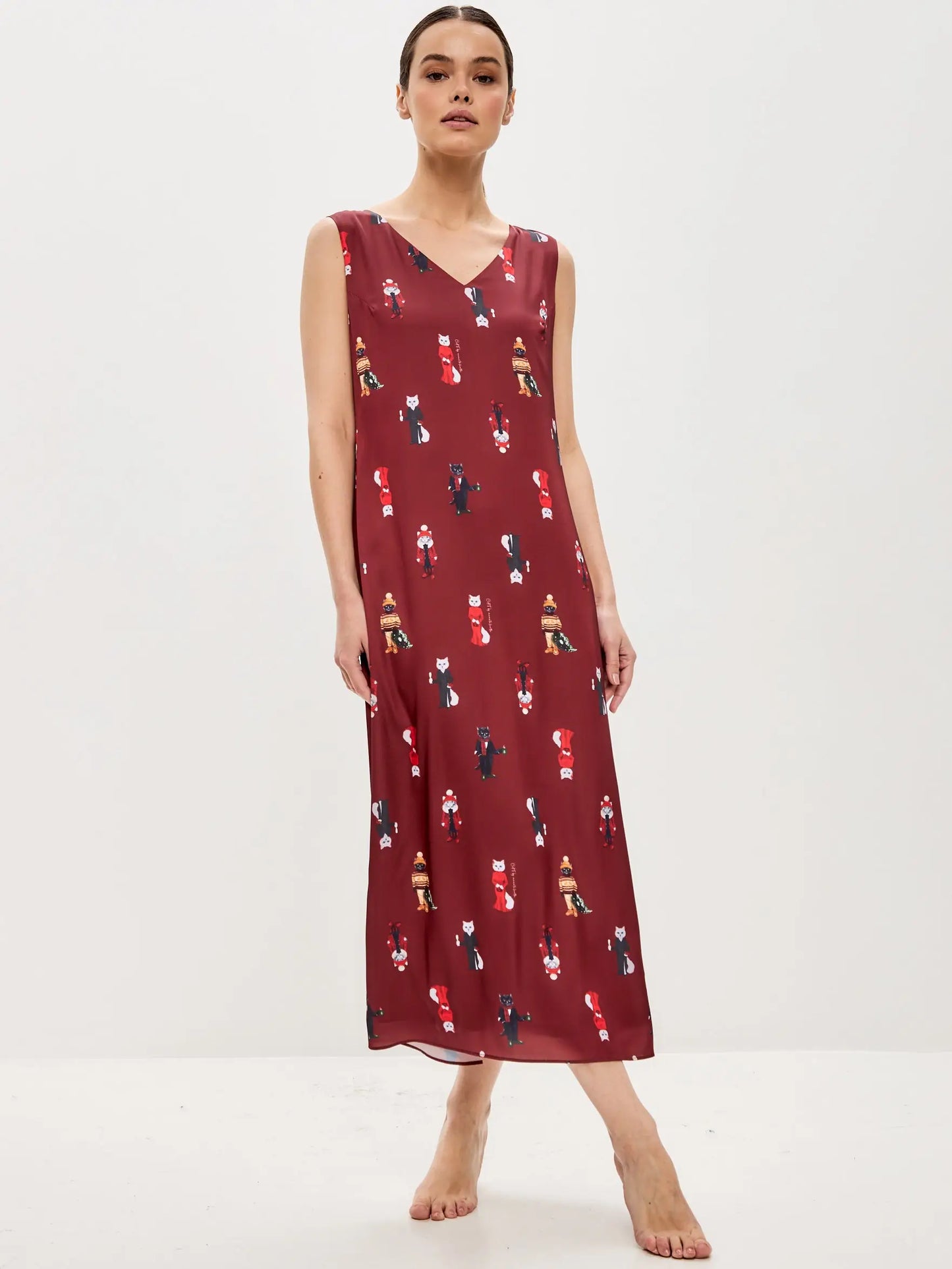 Bordo silk loungewear - Funny Cat Loungewear | For Cat Lovers | CAT by maniita lacitta