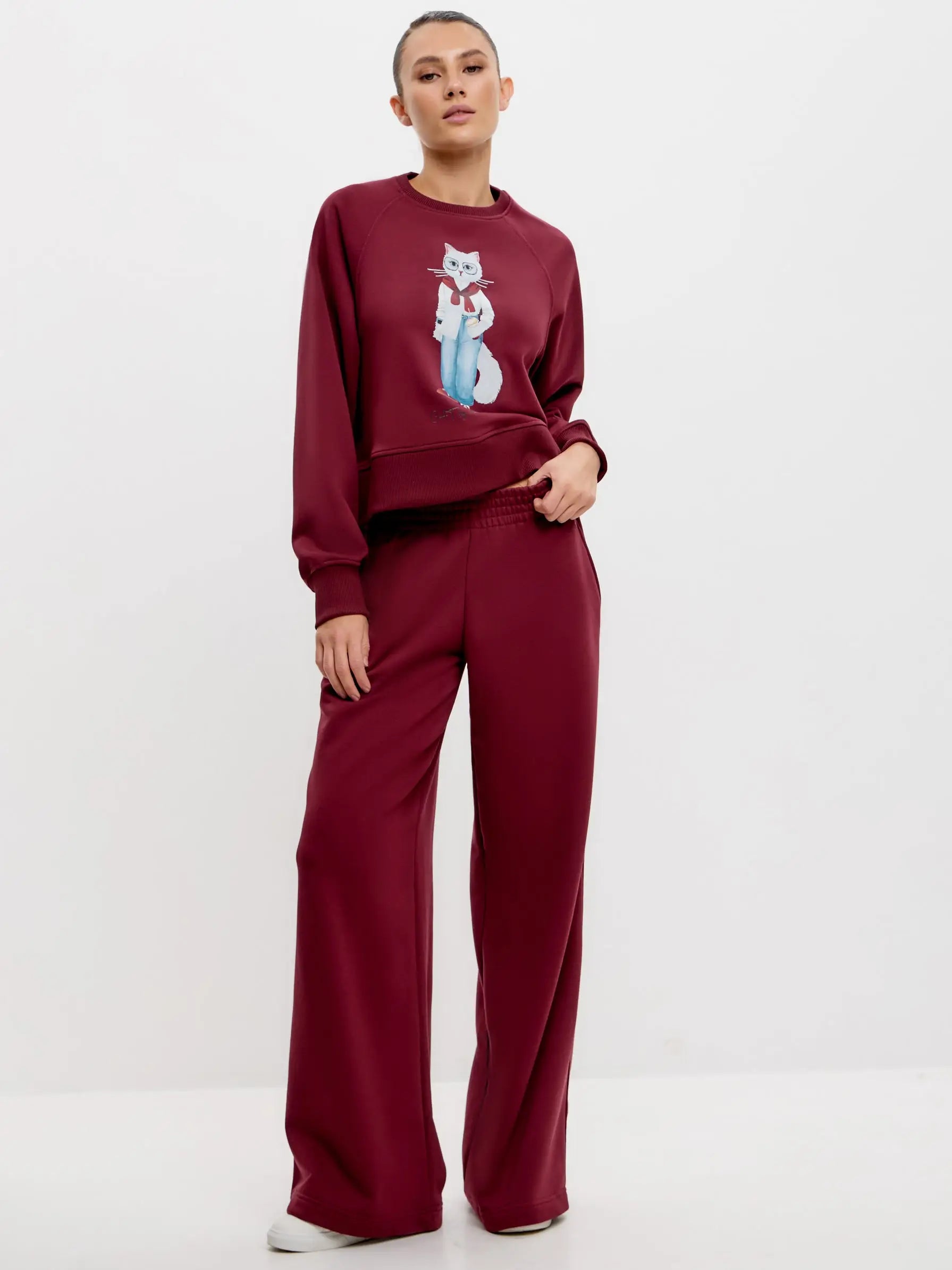 Bordo women’s sweatpants - Funny Cat Bottom | For Cat Lovers | CAT by maniita lacitta