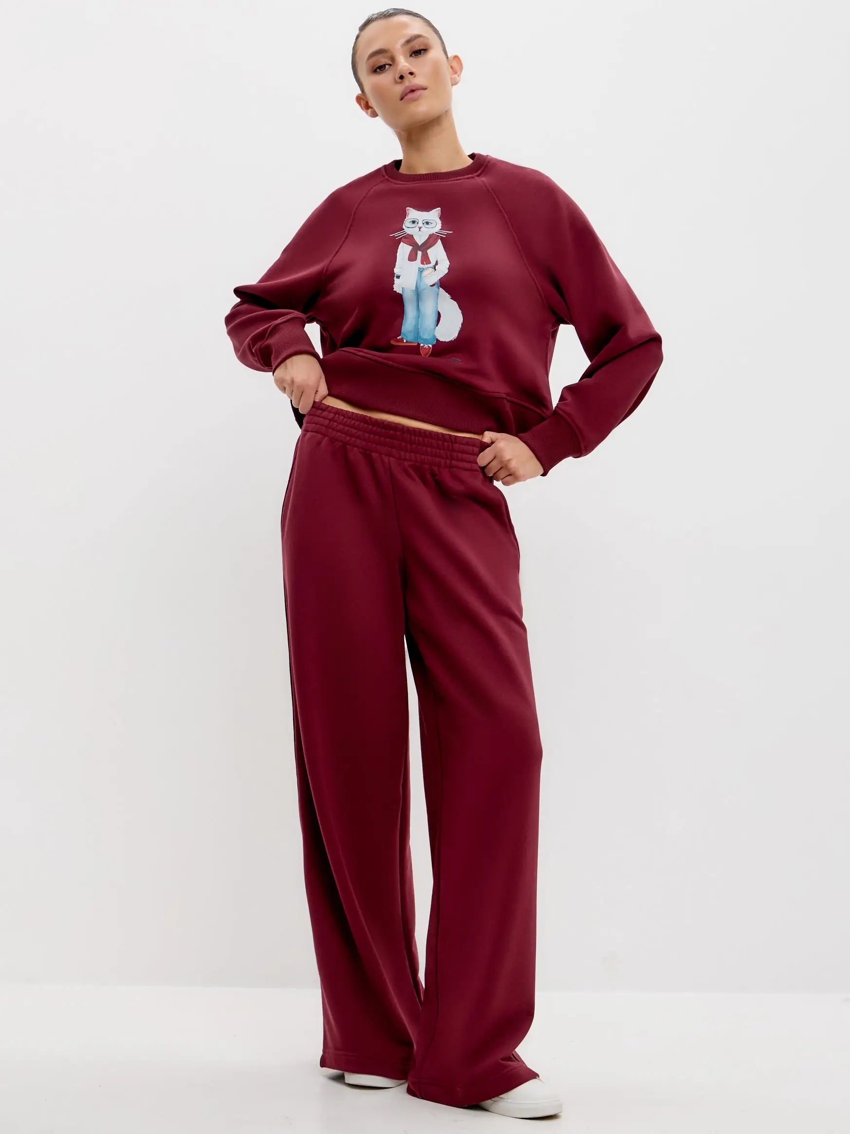 Bordo women’s sweatpants - Funny Cat Bottom | For Cat Lovers | CAT by maniita lacitta