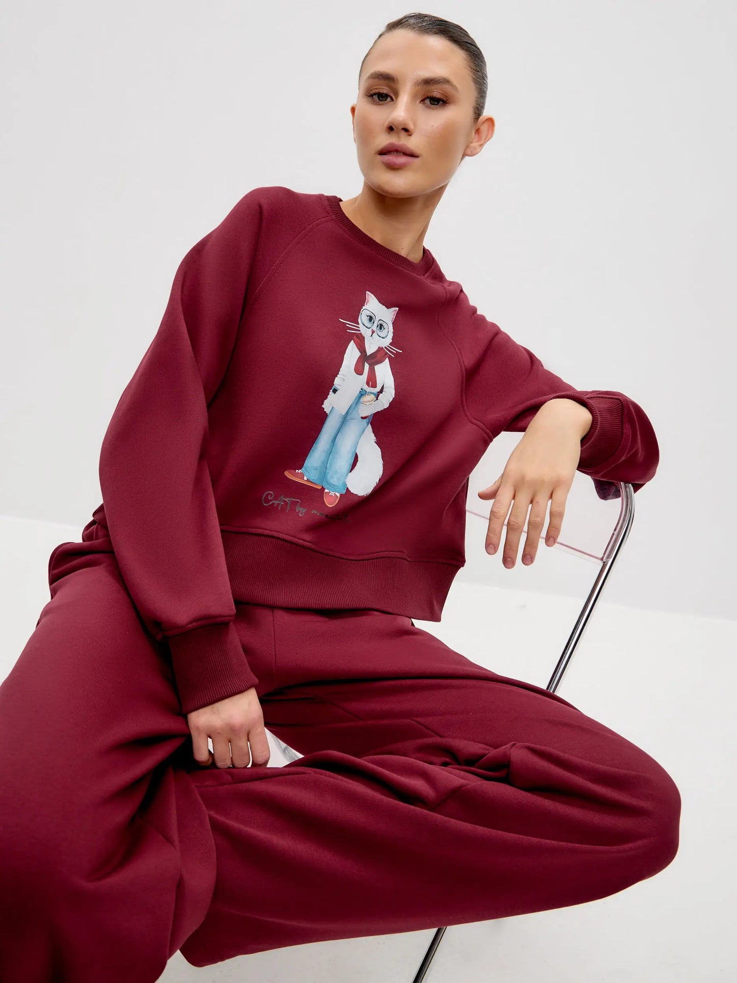 Bordo women’s sweatpants - Funny Cat Bottom | For Cat Lovers | CAT by maniita lacitta