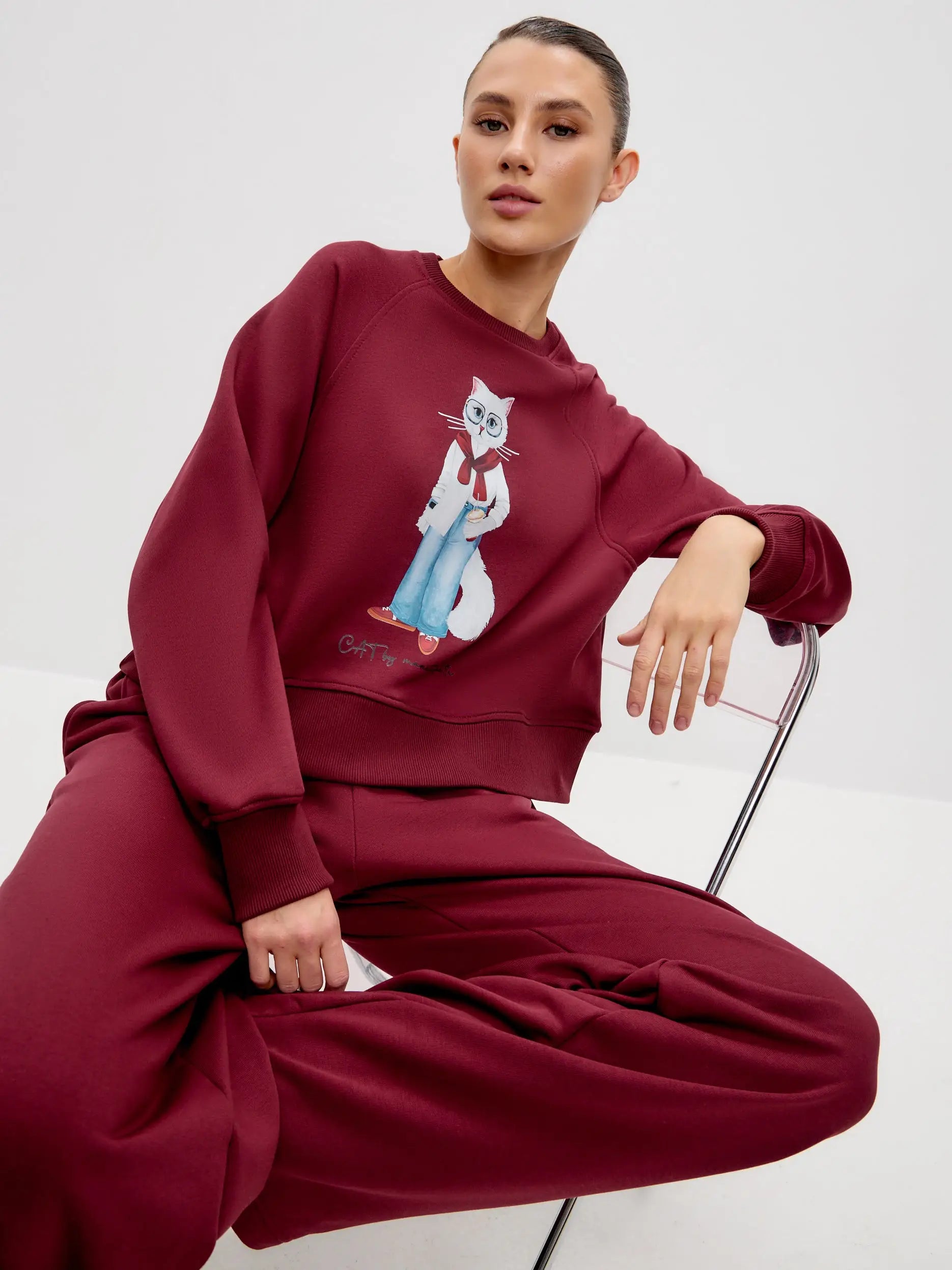 Bordo women’s sweatpants - Funny Cat Bottom | For Cat Lovers | CAT by maniita lacitta