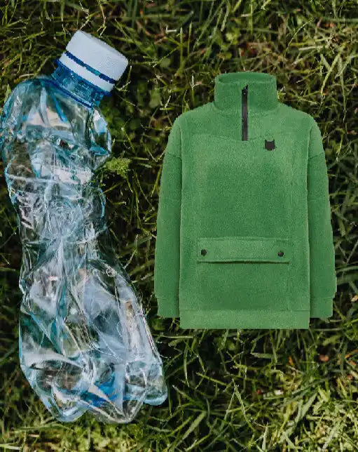 Green fleece pullover.