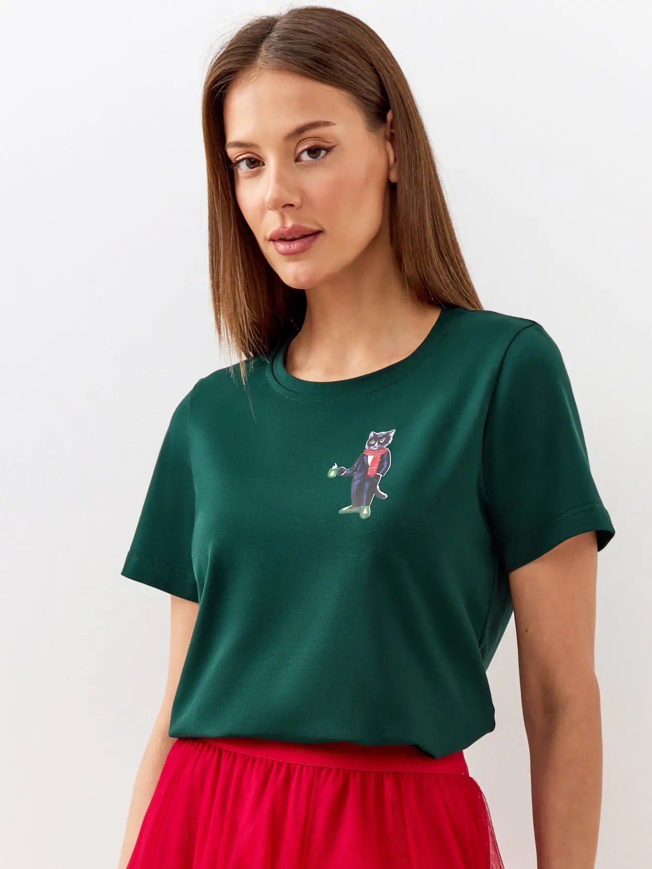 Green t-shirt new year cat - Funny Cat T-shirt | For Cat Lovers | CAT by maniita lacitta