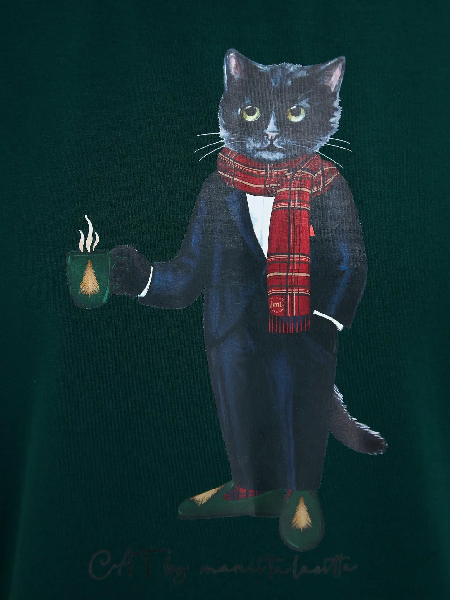 Green t-shirt new year cat - Funny Cat T-shirt | For Cat Lovers | CAT by maniita lacitta