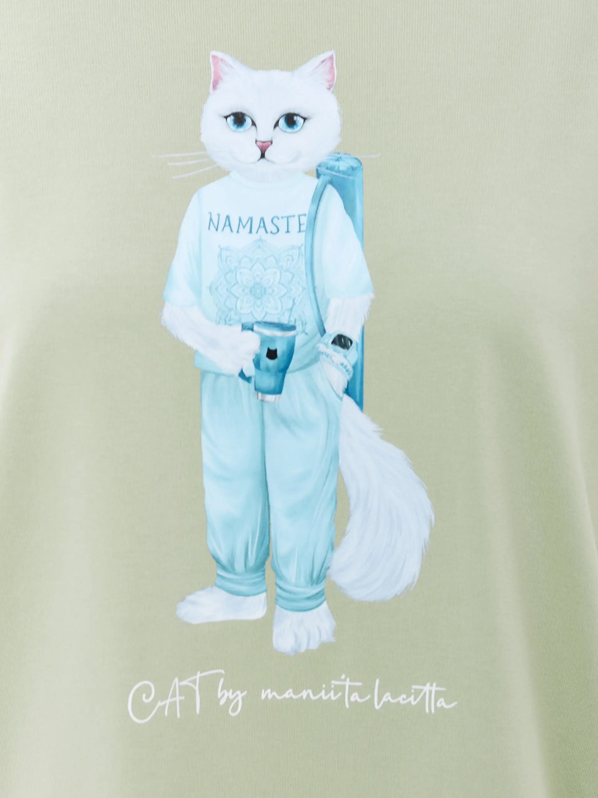 Green t-shirt yoga cat - Funny Cat T-shirt | For Cat Lovers | CAT by maniita lacitta