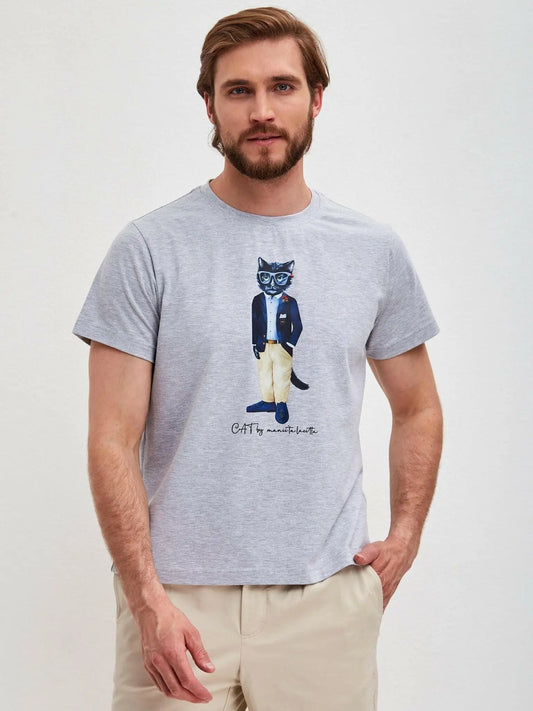 Grey t-shirt regatta cat - Funny Cat T-shirt | For Cat Lovers | CAT by maniita lacitta