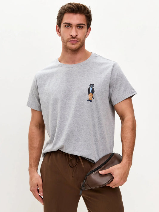 Grey t-shirt regatta cat - Funny Cat T-shirt | For Cat Lovers | CAT by maniita lacitta