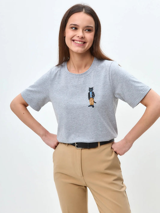 Grey t-shirt regatta cat - Funny Cat T-shirt | For Cat Lovers | CAT by maniita lacitta