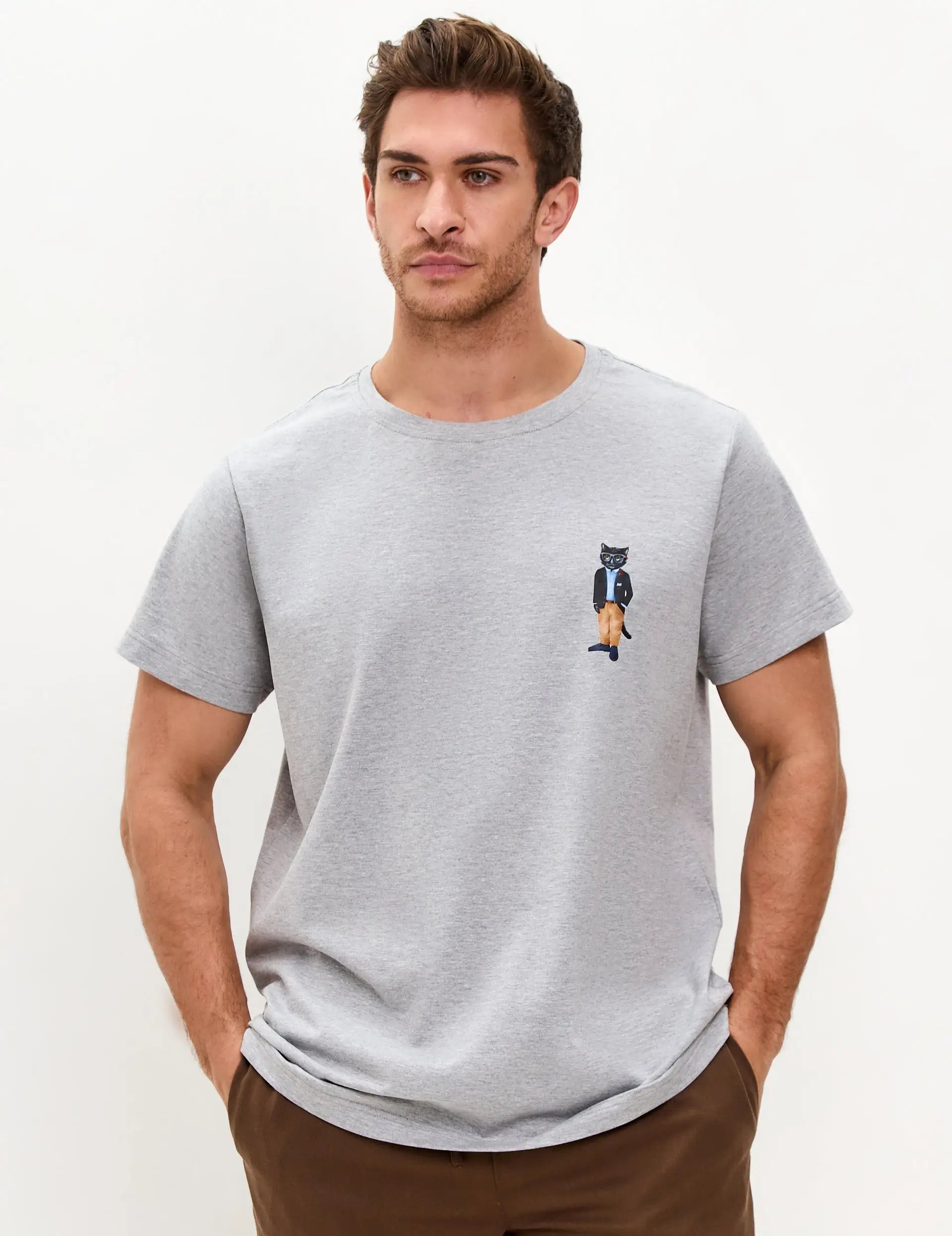 Grey Printed T-shirt REGATTA CAT - T-shirt