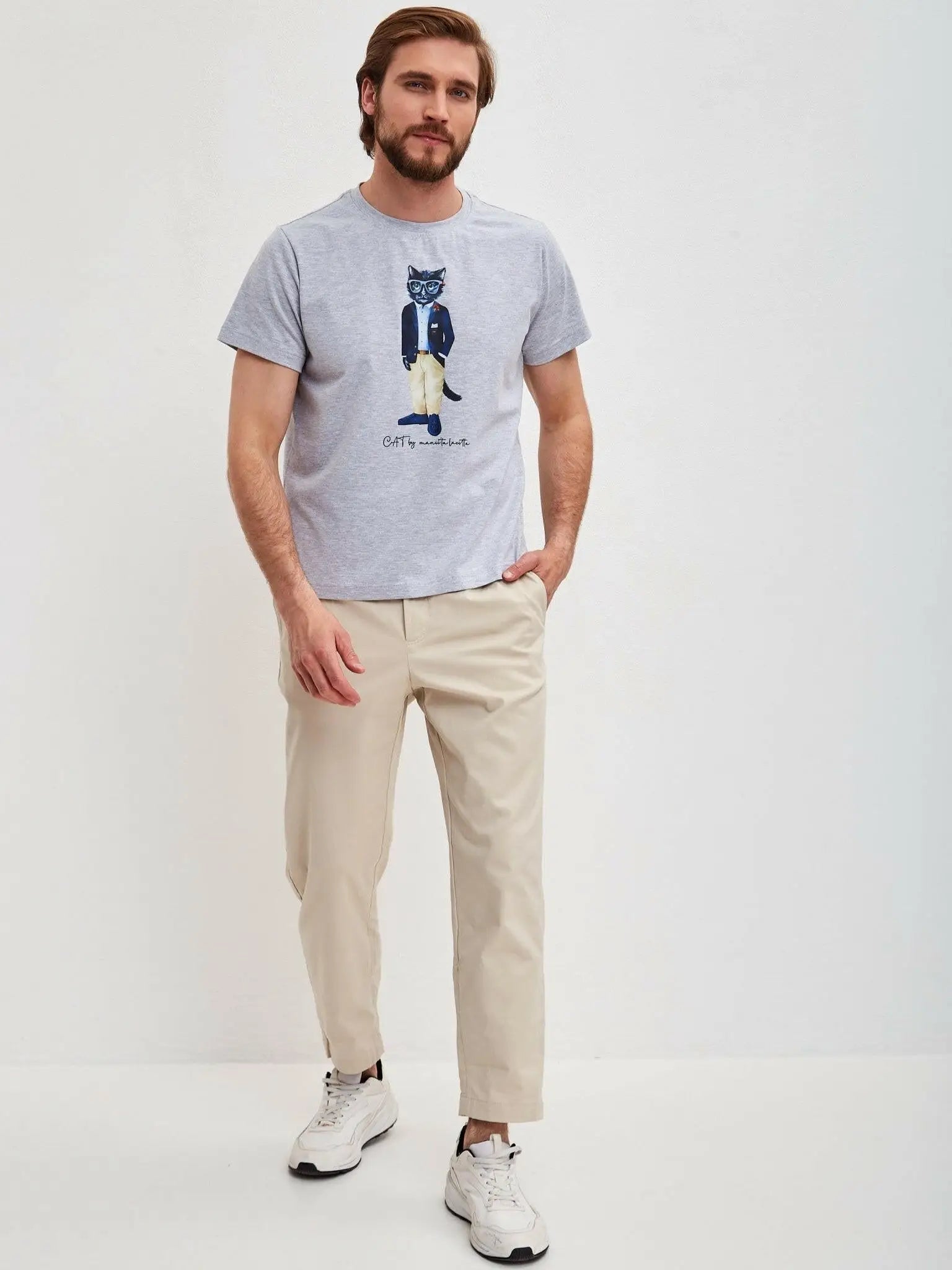 Grey t-shirt regatta cat - Funny Cat T-shirt | For Cat Lovers | CAT by maniita lacitta
