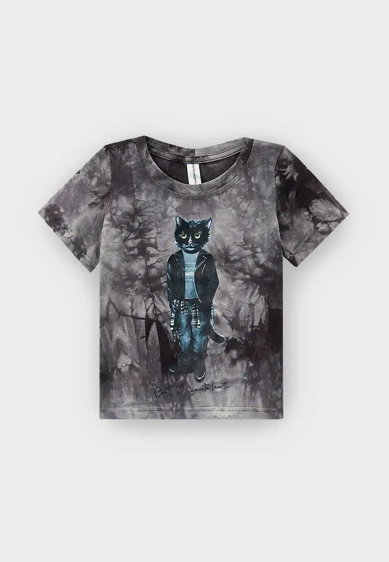 Grey t-shirt rocker cat - Funny Cat T-shirt | For Cat Lovers | CAT by maniita lacitta