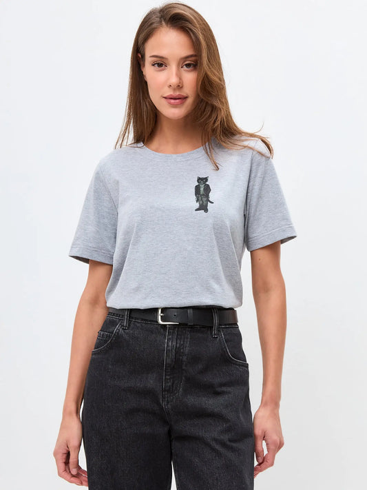 Grey t-shirt rocker cat - Funny Cat T-shirt | For Cat Lovers | CAT by maniita lacitta