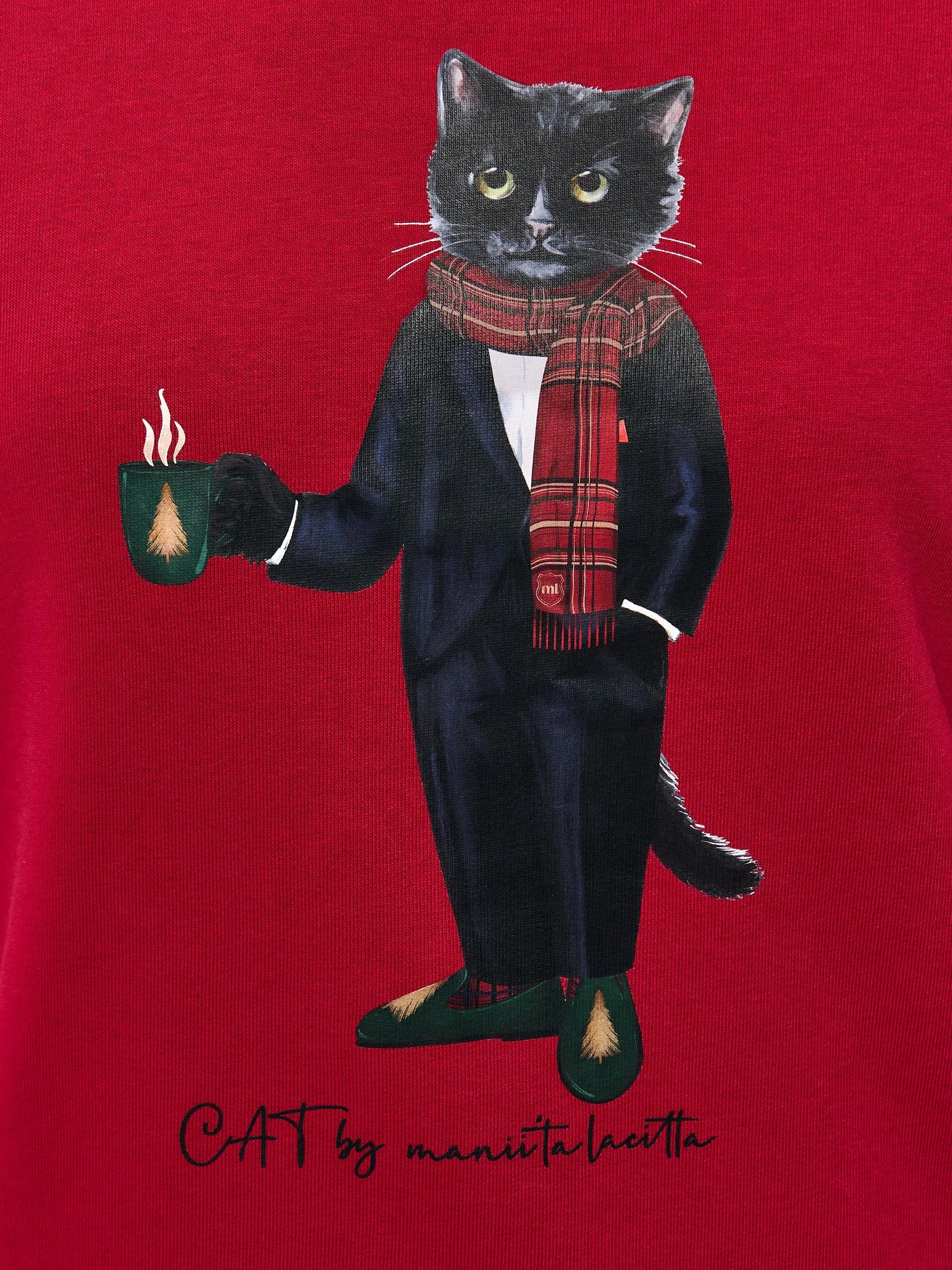 Maroon hoodie new year cat - Funny Cat Hoodie & sweatshirt | For Cat Lovers | CAT by maniita