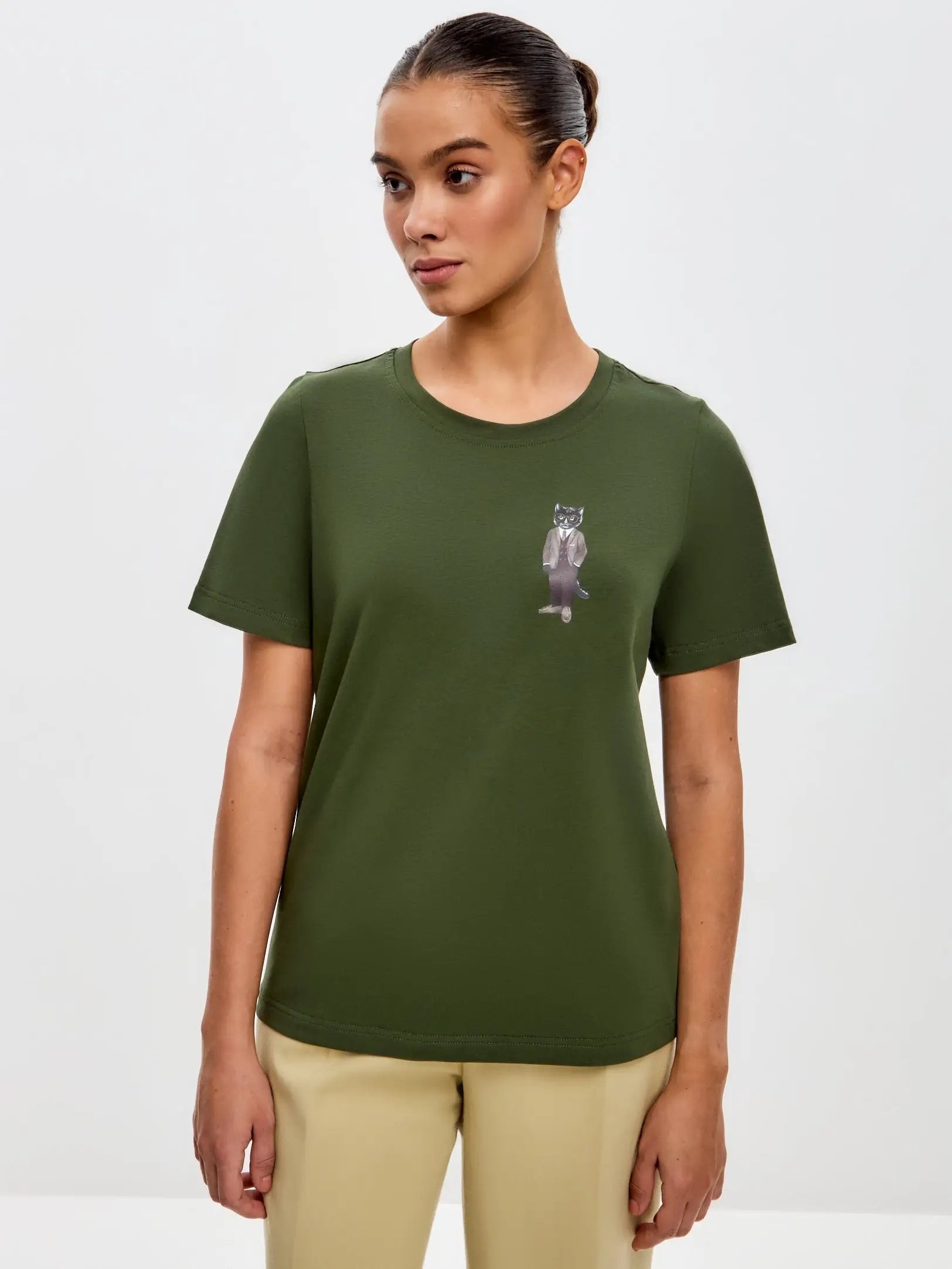 Olive t-shirt professor cat - Funny Cat T-shirt | For Cat Lovers | CAT by maniita lacitta
