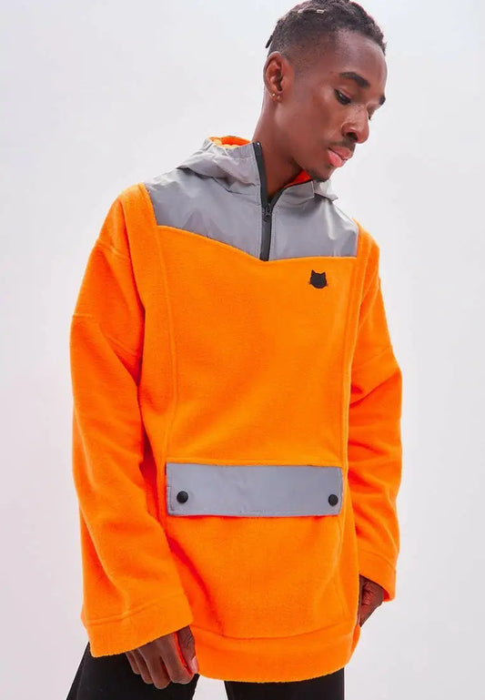 Orange fleece hoodie catrainm - Funny Cat Fleece (recycled) | For Cat Lovers | CAT by maniita lacitta