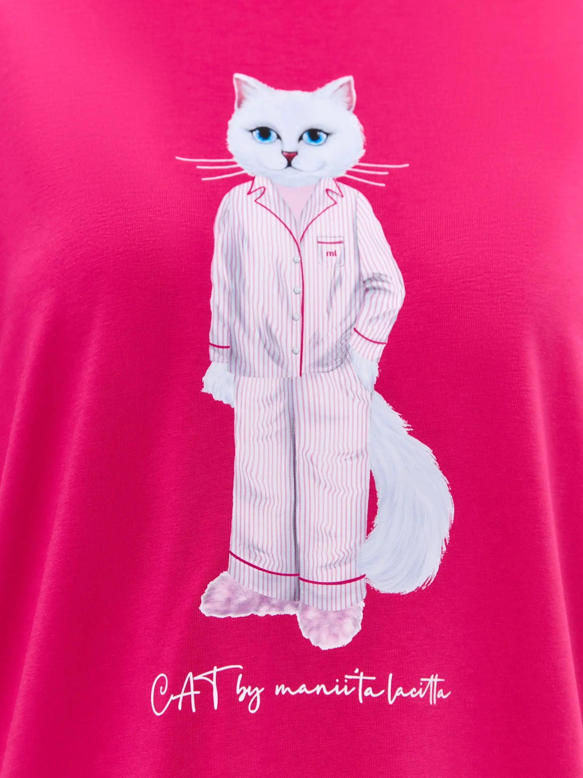 Pink oversized t-shirt pajamas cat - Funny Cat Loungewear | For Cat Lovers | CAT by maniita lacitta