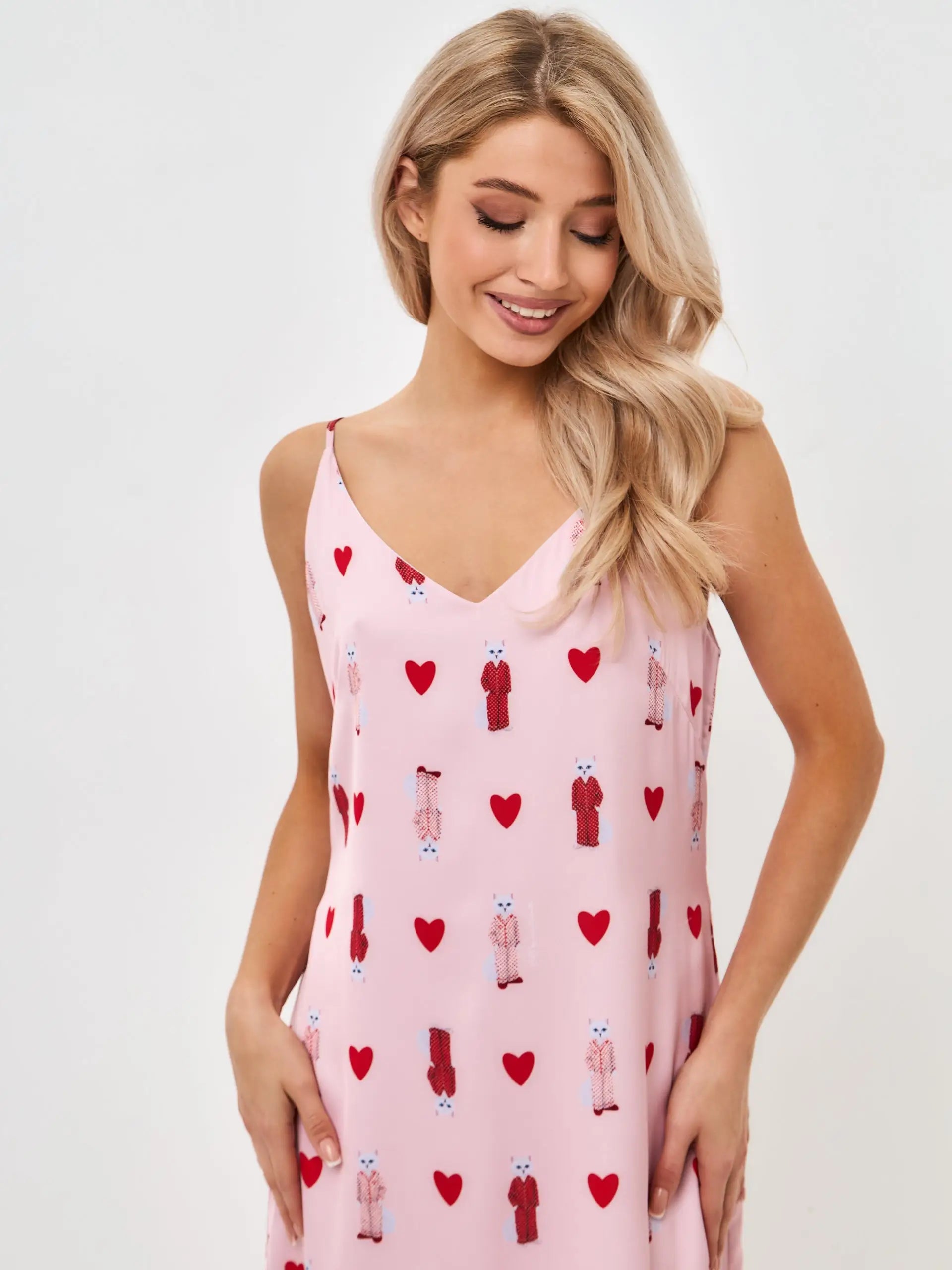 Pink silk loungewear - Funny Cat Loungewear | For Cat Lovers | CAT by maniita lacitta