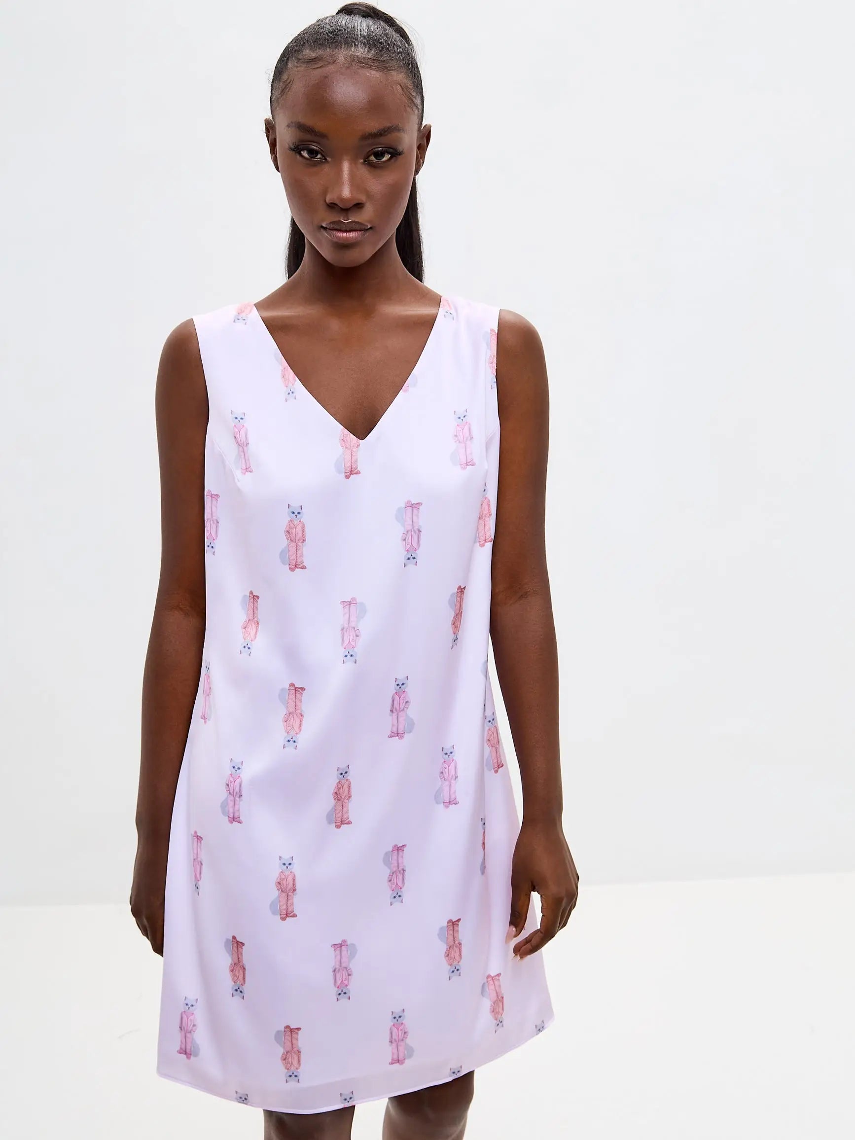 Pink silk loungewear - Funny Cat Loungewear | For Cat Lovers | CAT by maniita lacitta