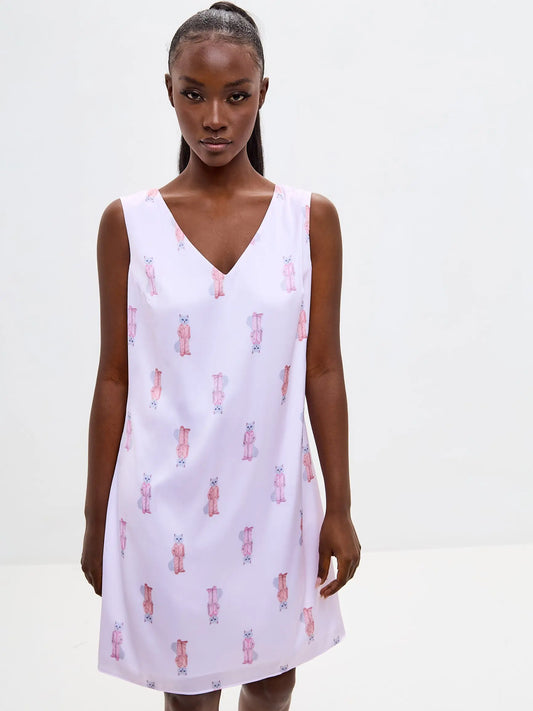 Pink silk loungewear - Funny Cat Loungewear | For Cat Lovers | CAT by maniita lacitta