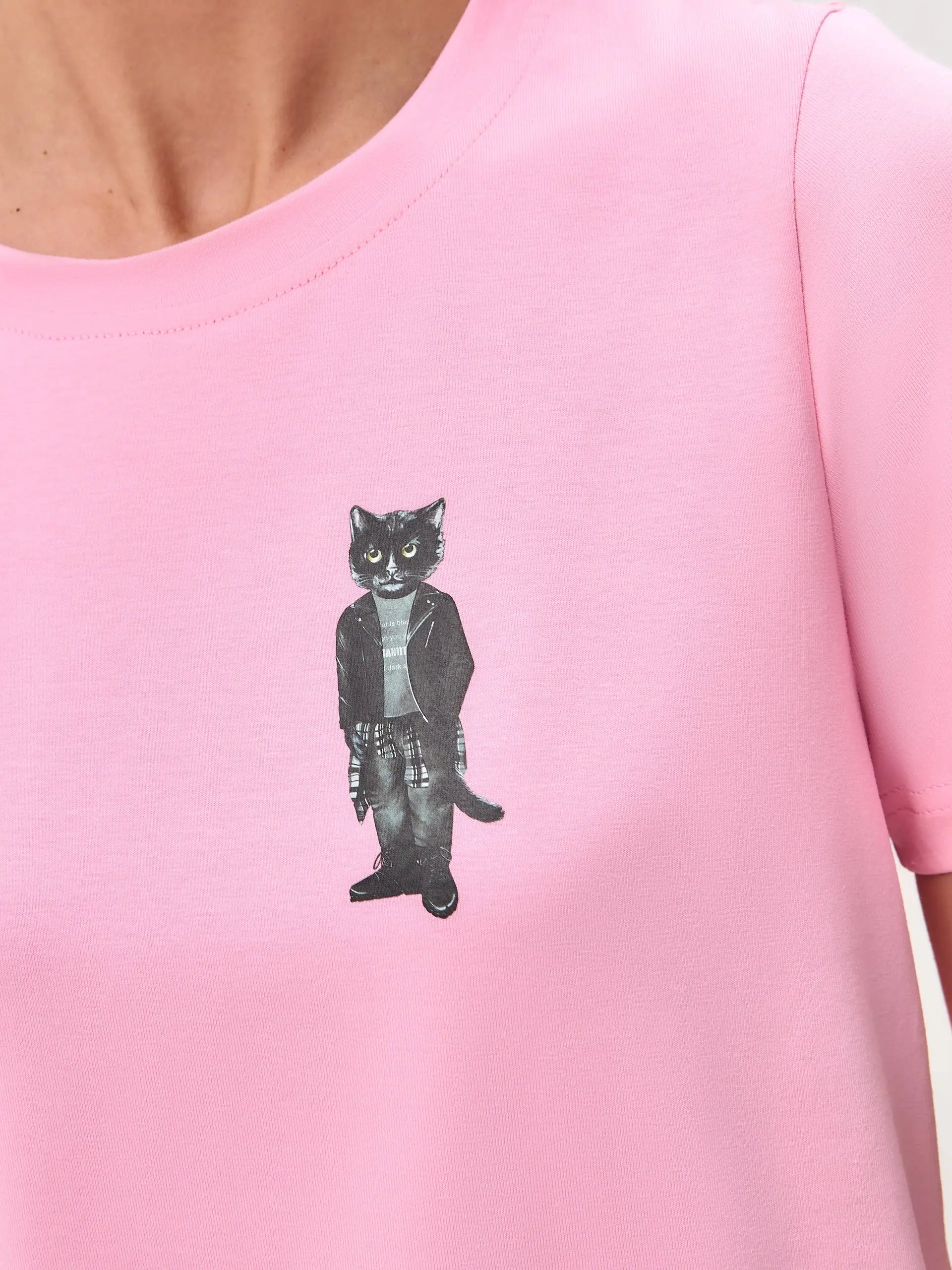 Pink t-shirt rocker cat - Funny Cat T-shirt | For Cat Lovers | CAT by maniita lacitta