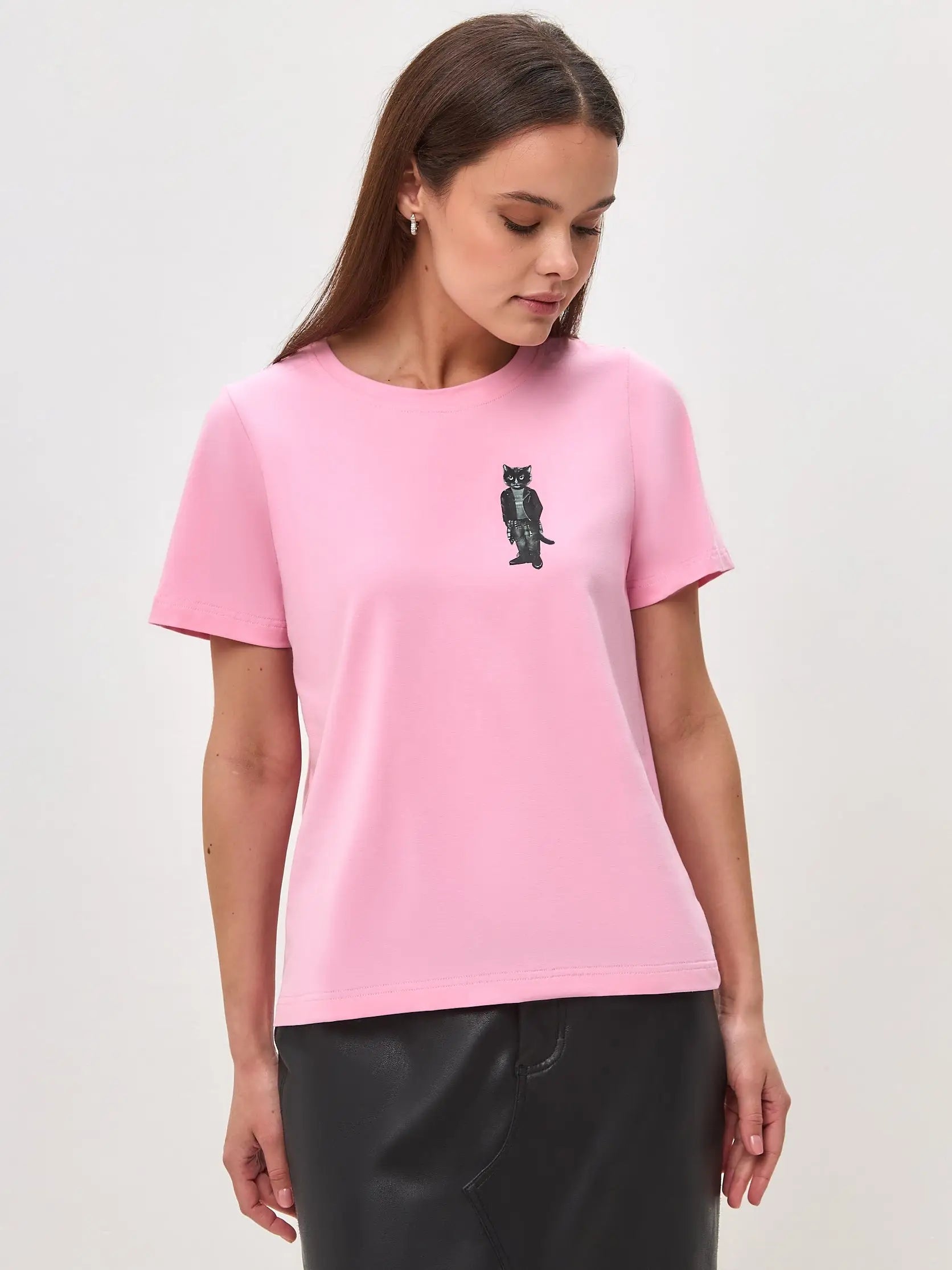 Pink t-shirt rocker cat - Funny Cat T-shirt | For Cat Lovers | CAT by maniita lacitta