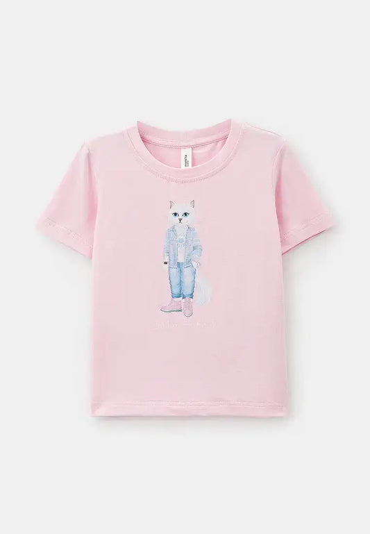 Pink t-shirt white country cat - Funny Cat T-shirt | For Cat Lovers | CAT by maniita lacitta