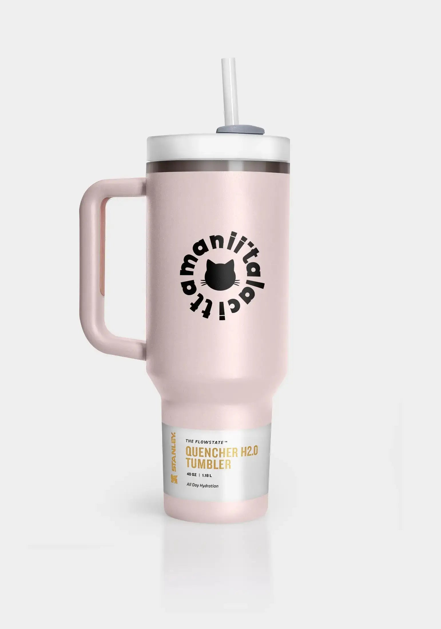Pink thermos bottle with cat by maniita lacitta - Funny Cat | For Cat Lovers | CAT by maniita lacitta