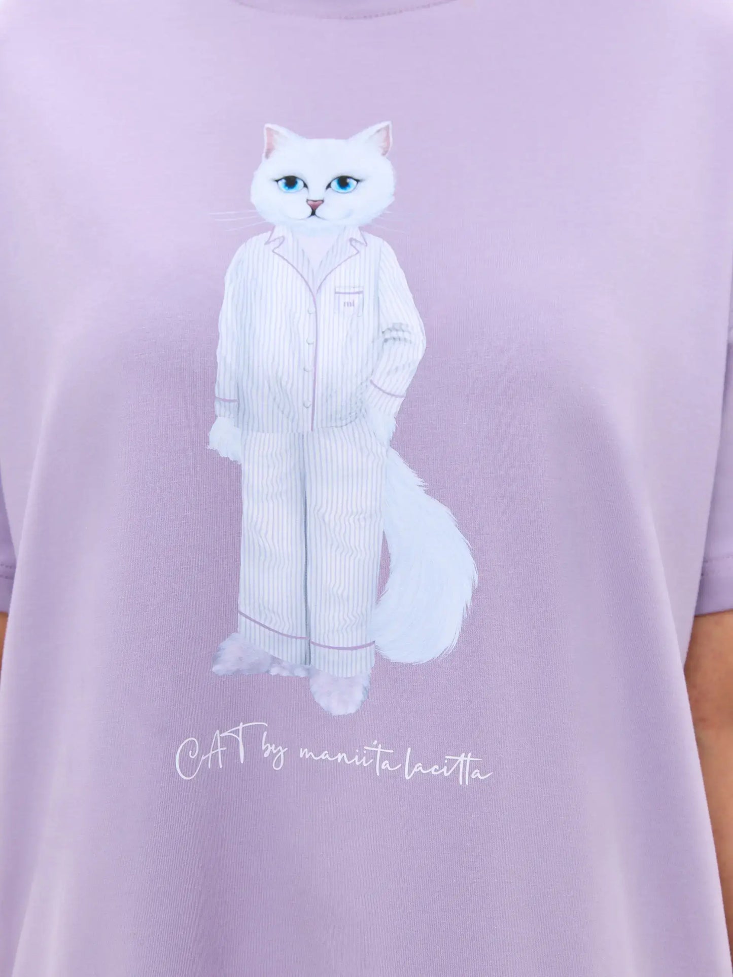 Purple oversized t-shirt pajamas cat - Funny Cat Loungewear | For Cat Lovers | CAT by maniita lacitta