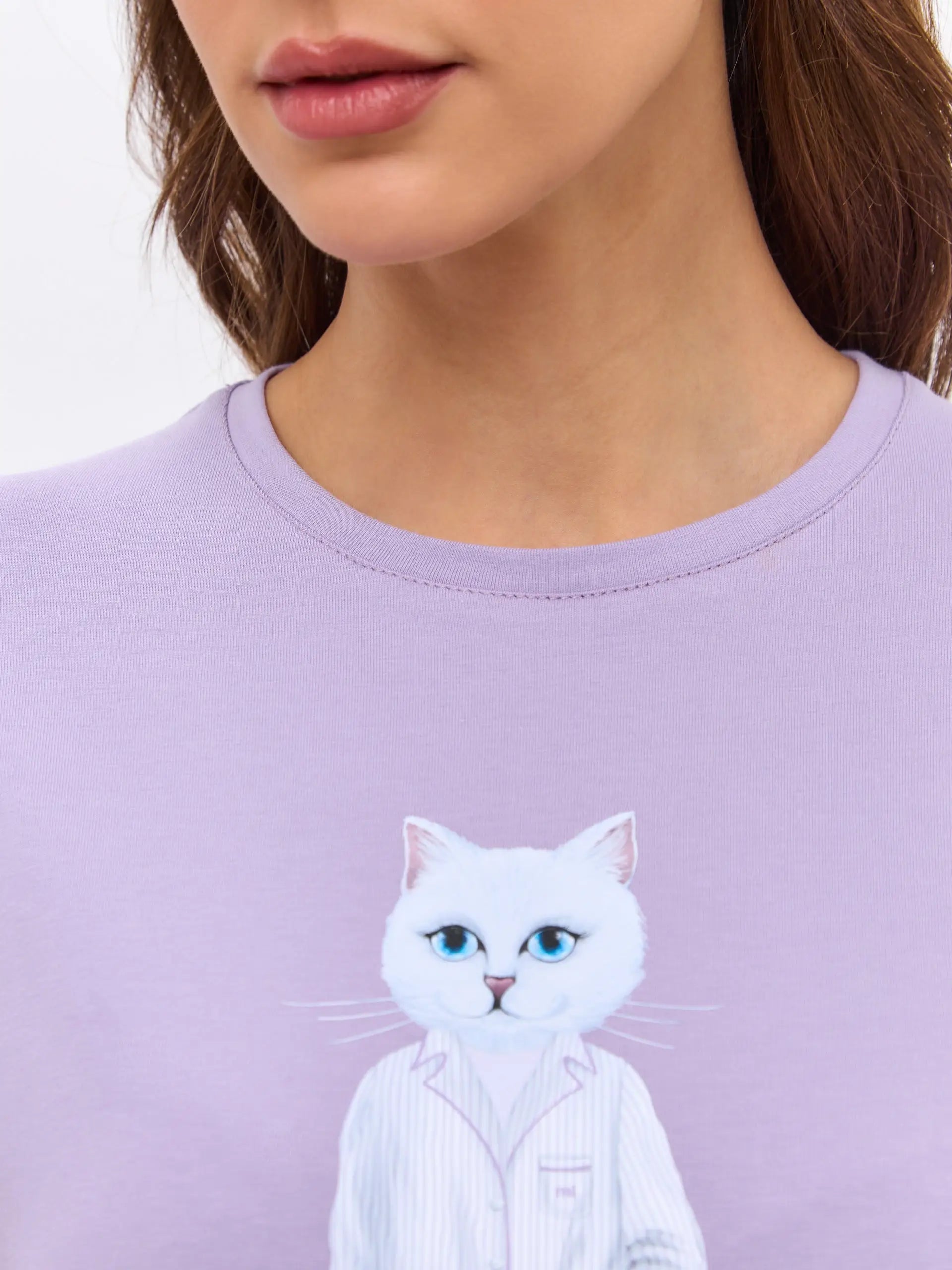Purple oversized t-shirt pajamas cat - Funny Cat Loungewear | For Cat Lovers | CAT by maniita lacitta