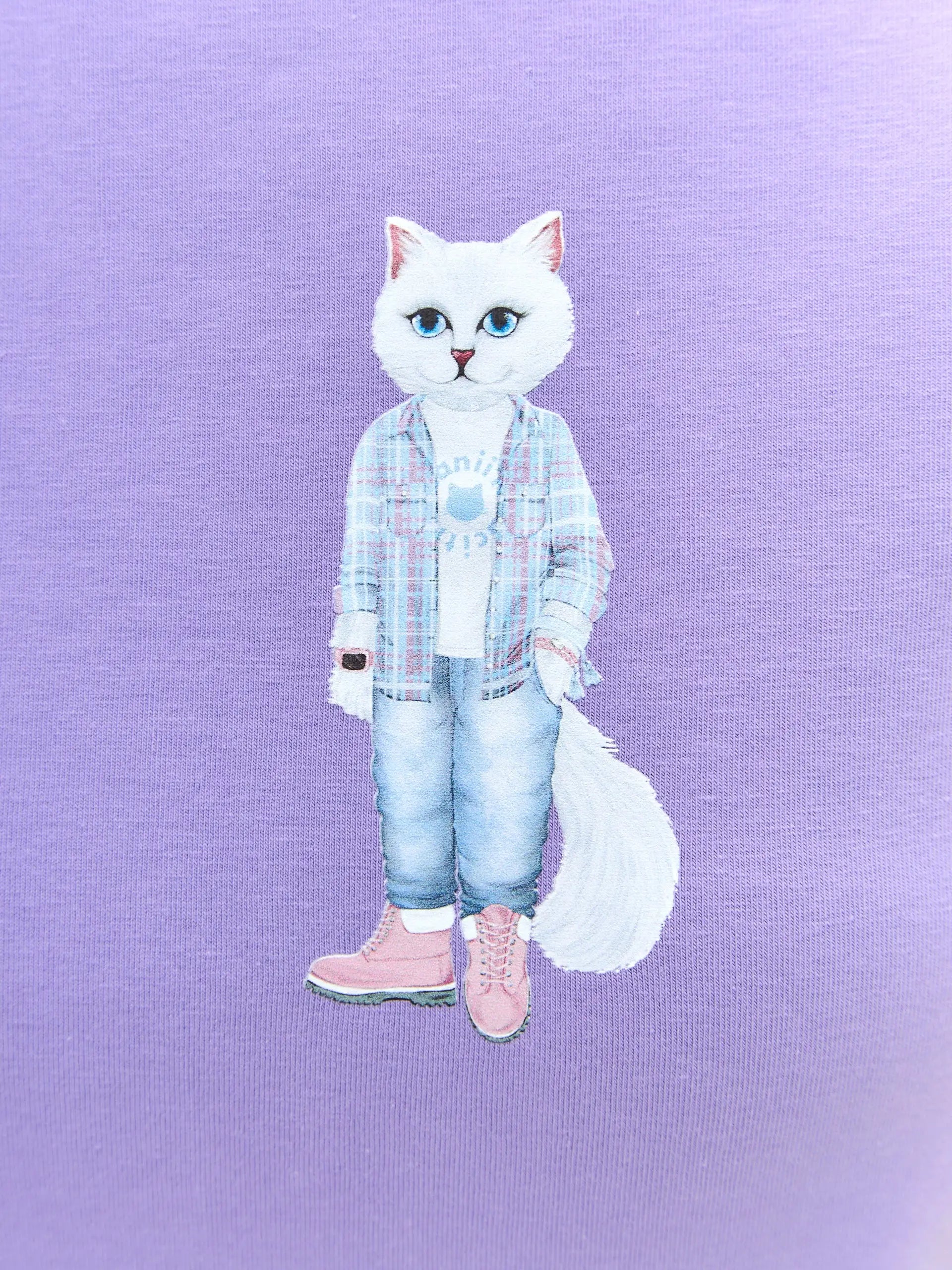 Purple t-shirt country white cat - Funny Cat T-shirt | For Cat Lovers | CAT by maniita lacitta