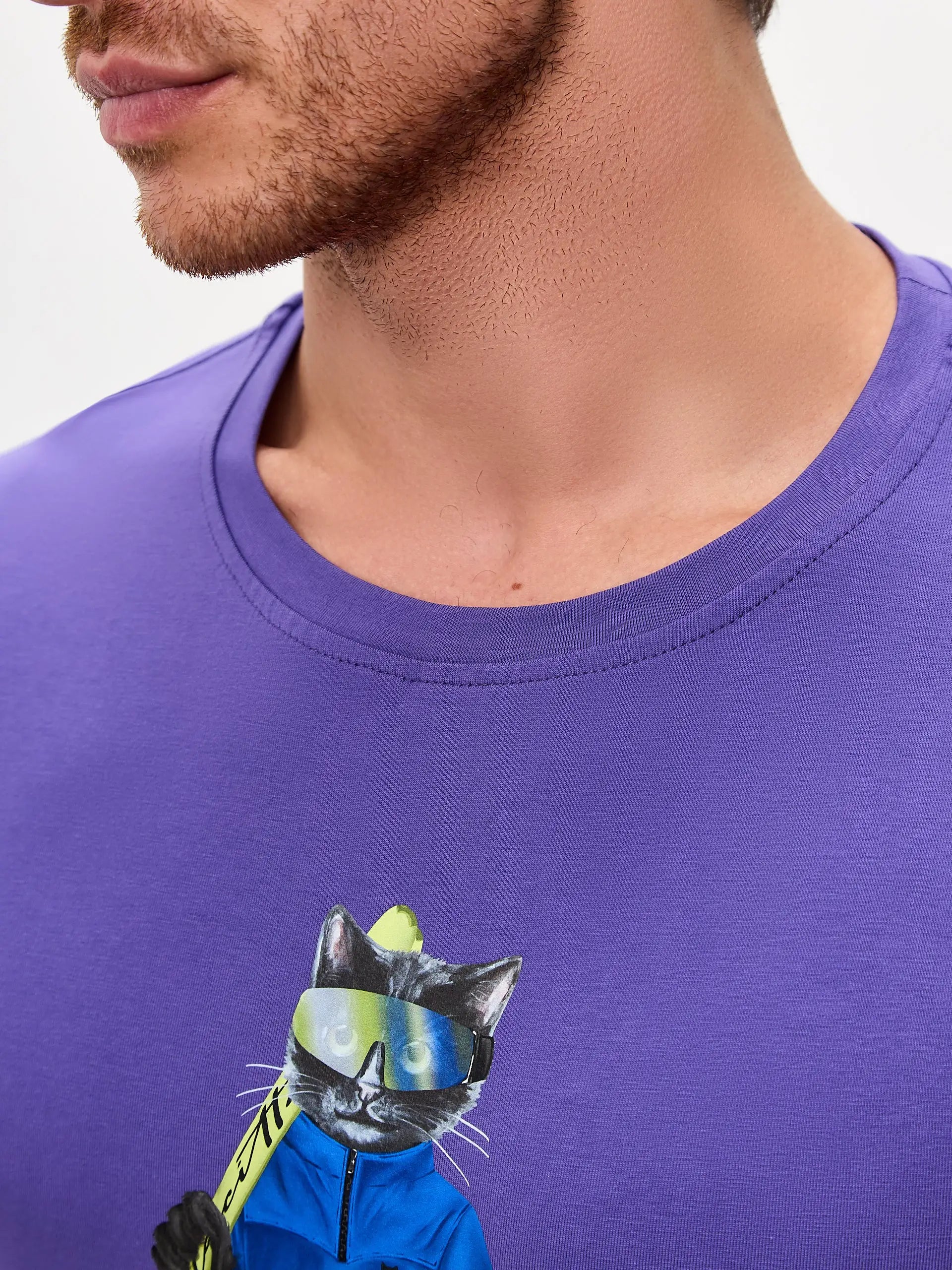 Purple t-shirt ski cat - Funny Cat T-shirt | For Cat Lovers | CAT by maniita lacitta