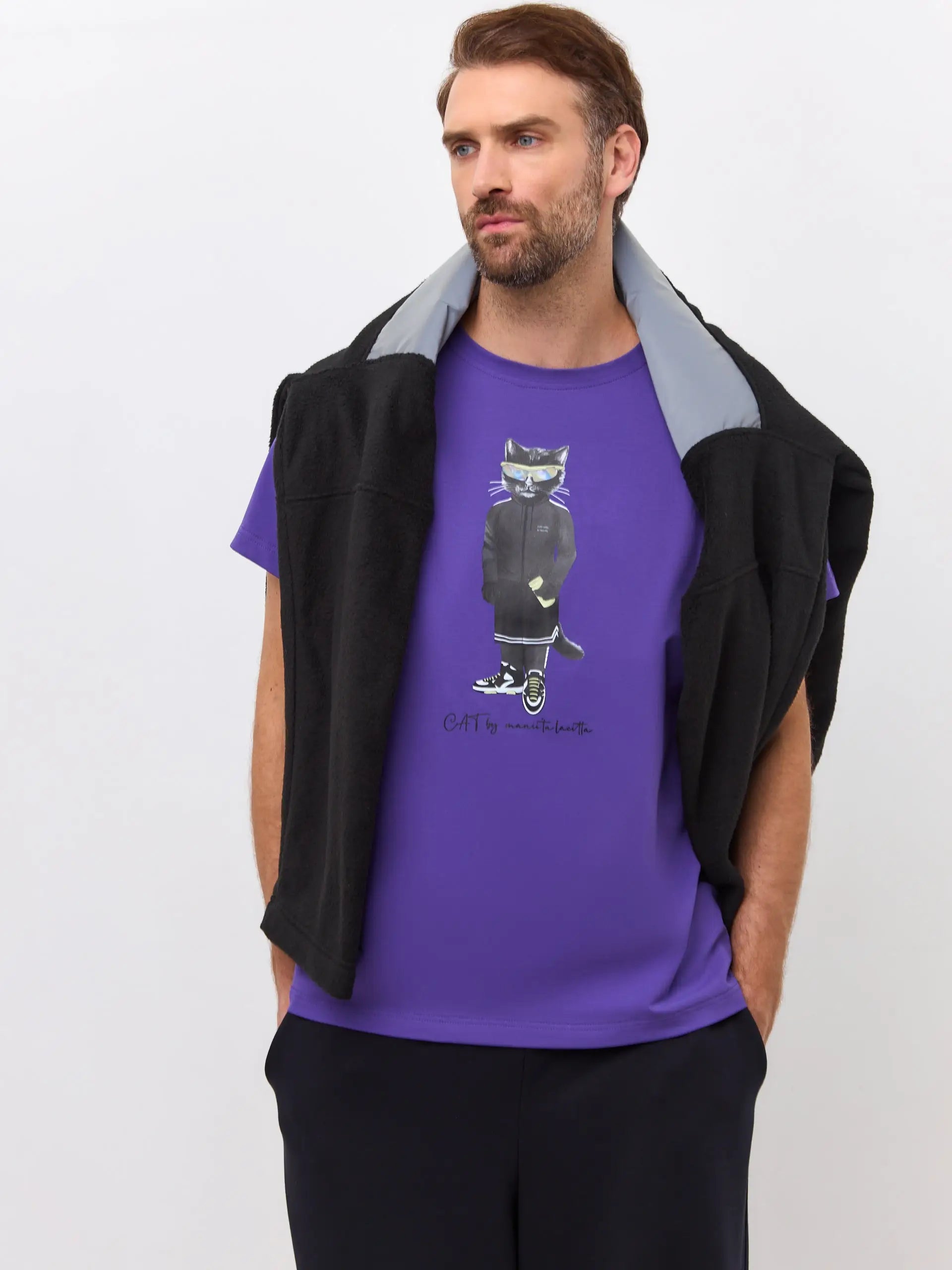 Purple t-shirt sport cat - Funny Cat T-shirt | For Cat Lovers | CAT by maniita lacitta
