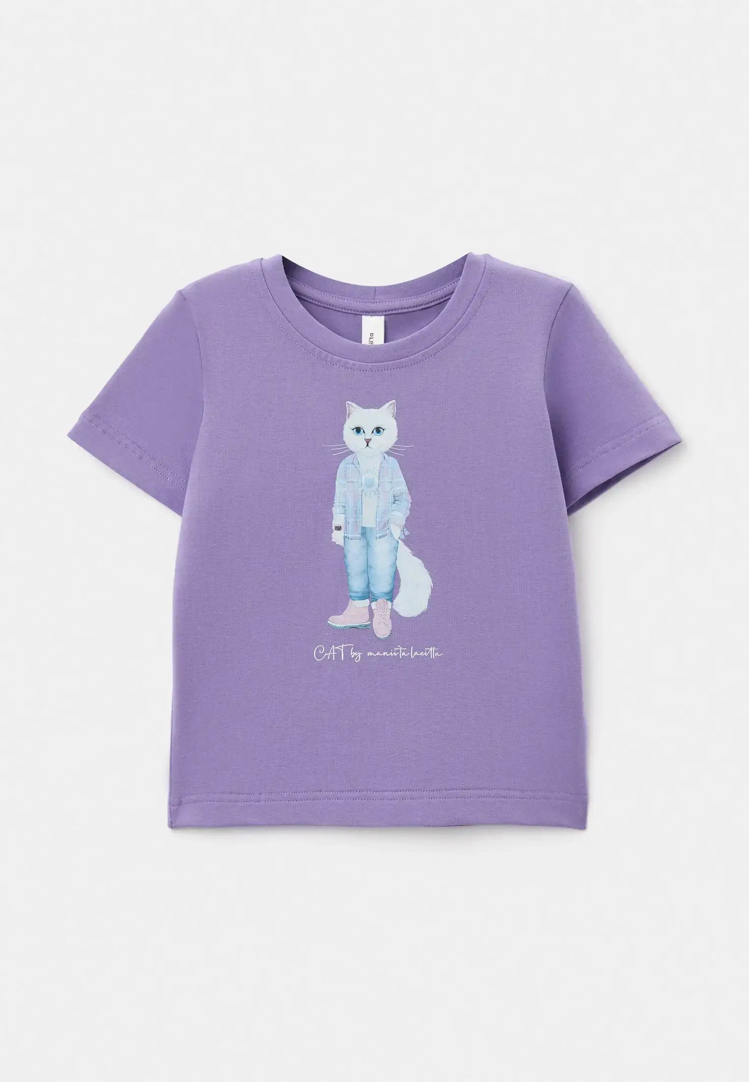 Purple t-shirt white country cat - Funny Cat T-shirt | For Cat Lovers | CAT by maniita lacitta