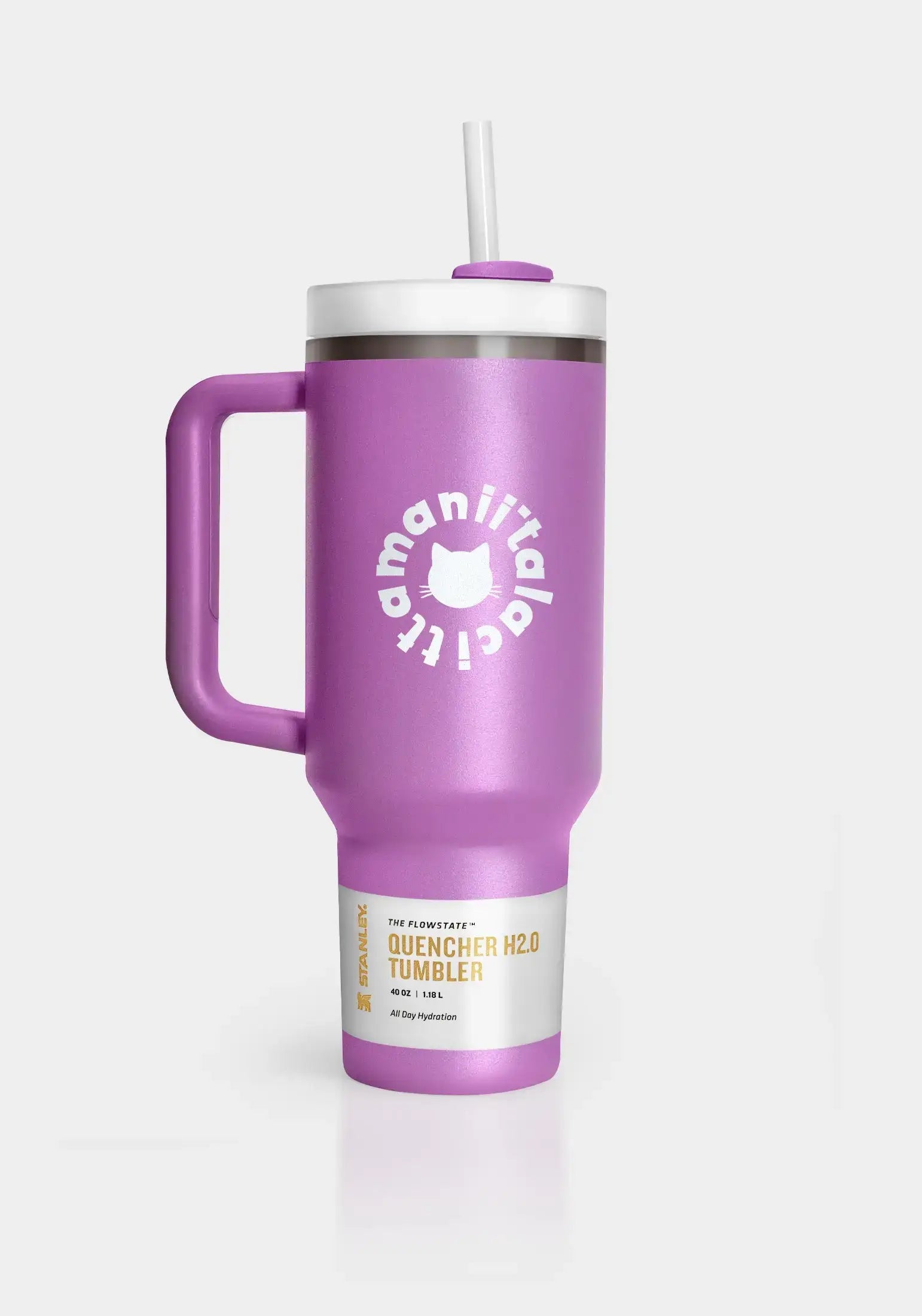 Purple thermos bottle with cat by maniita lacitta - Funny Cat | For Cat Lovers | CAT by maniita lacitta