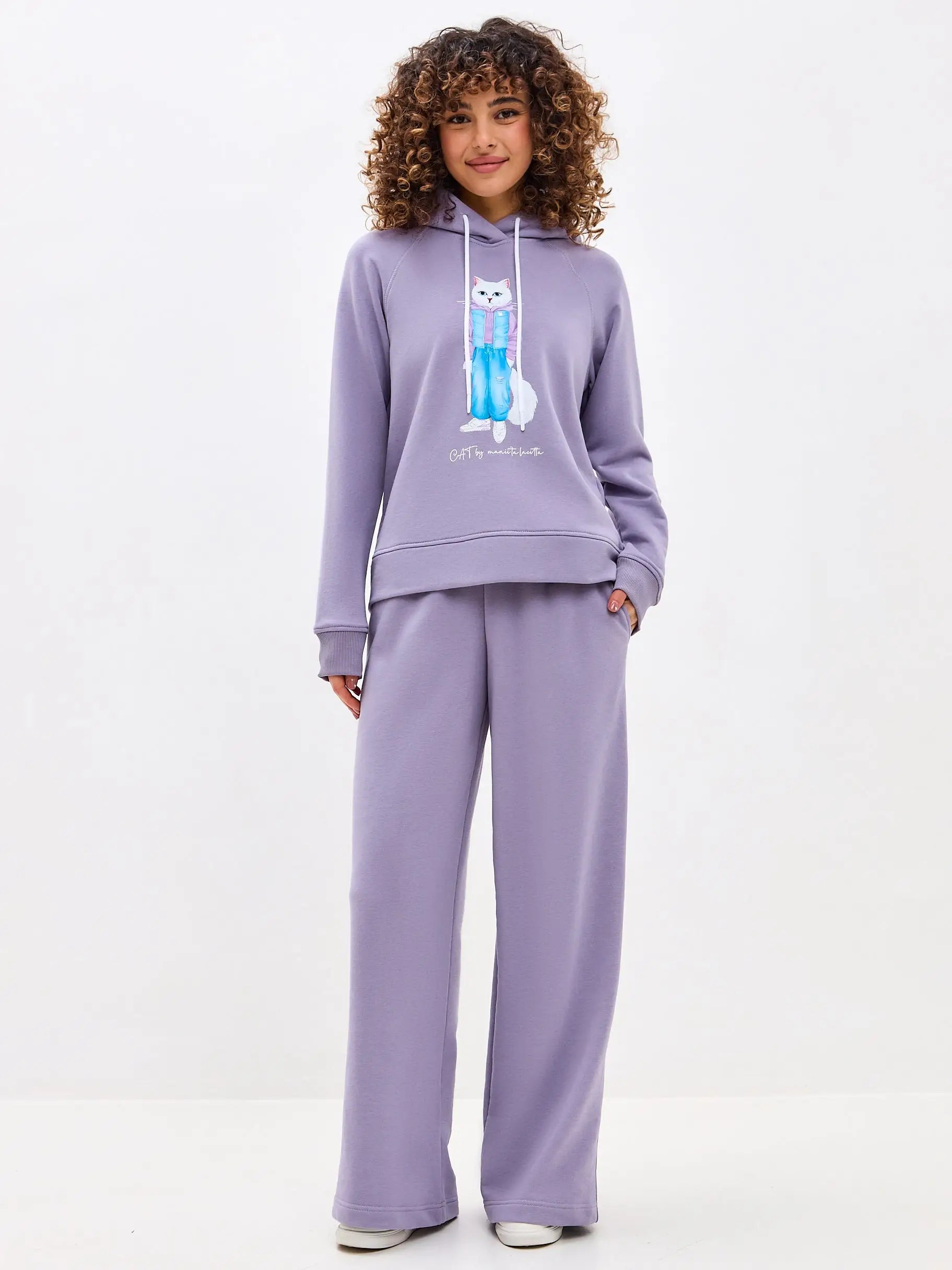 Purple women’s sweatpants - Funny Cat Bottom | For Cat Lovers | CAT by maniita lacitta