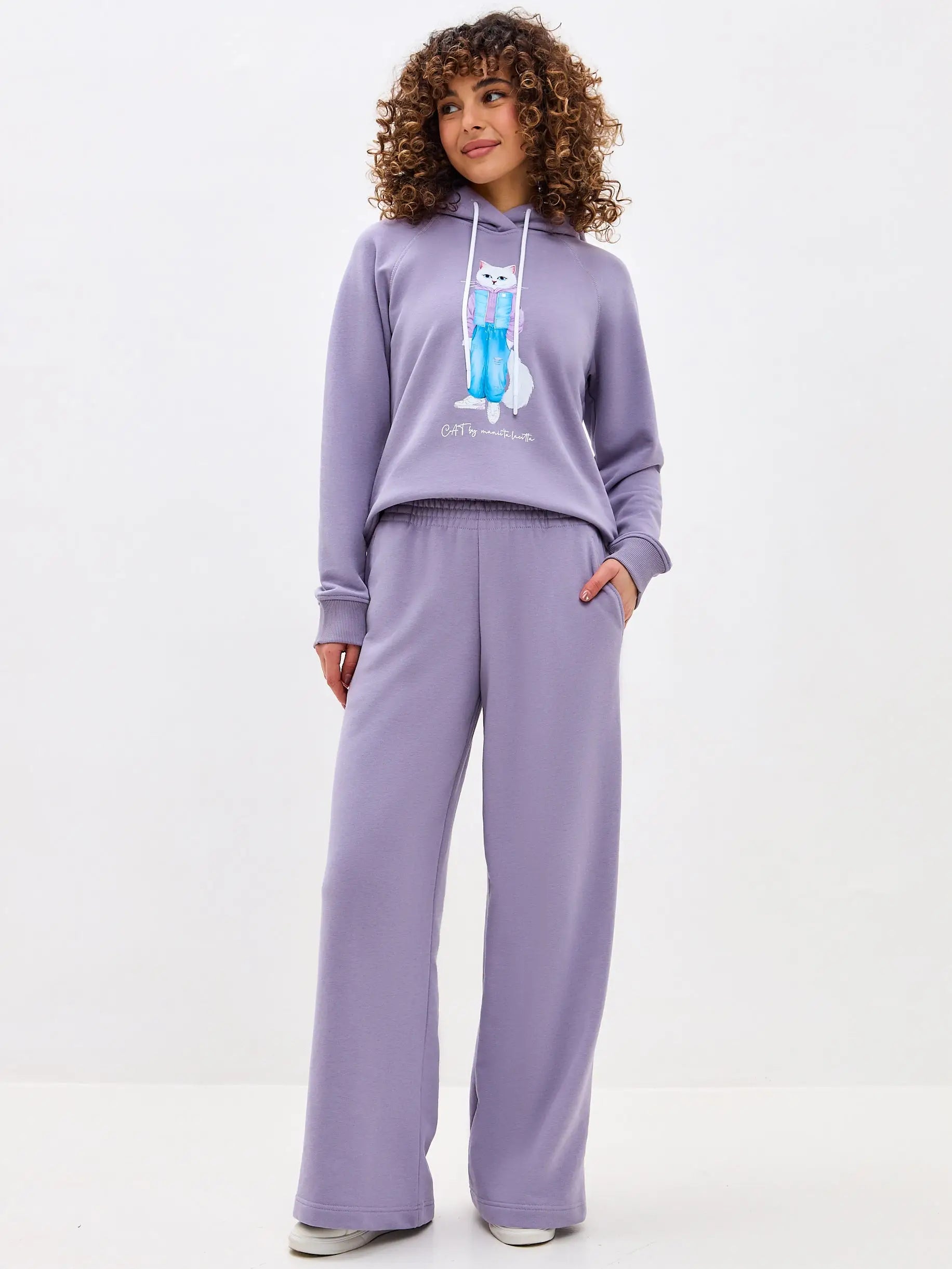 Purple women’s sweatpants - Funny Cat Bottom | For Cat Lovers | CAT by maniita lacitta