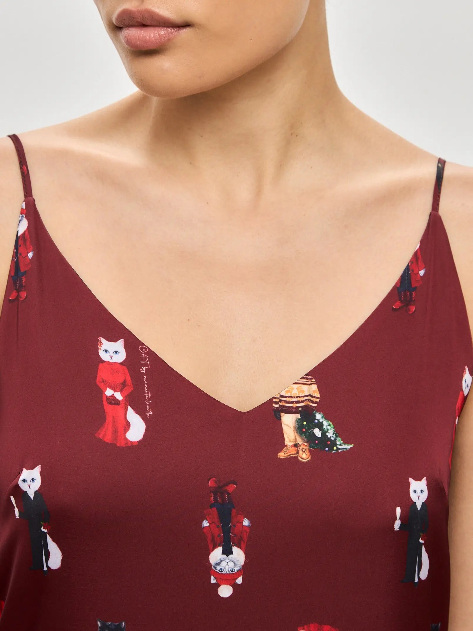 Red silk loungewear - Funny Cat Loungewear | For Cat Lovers | CAT by maniita lacitta