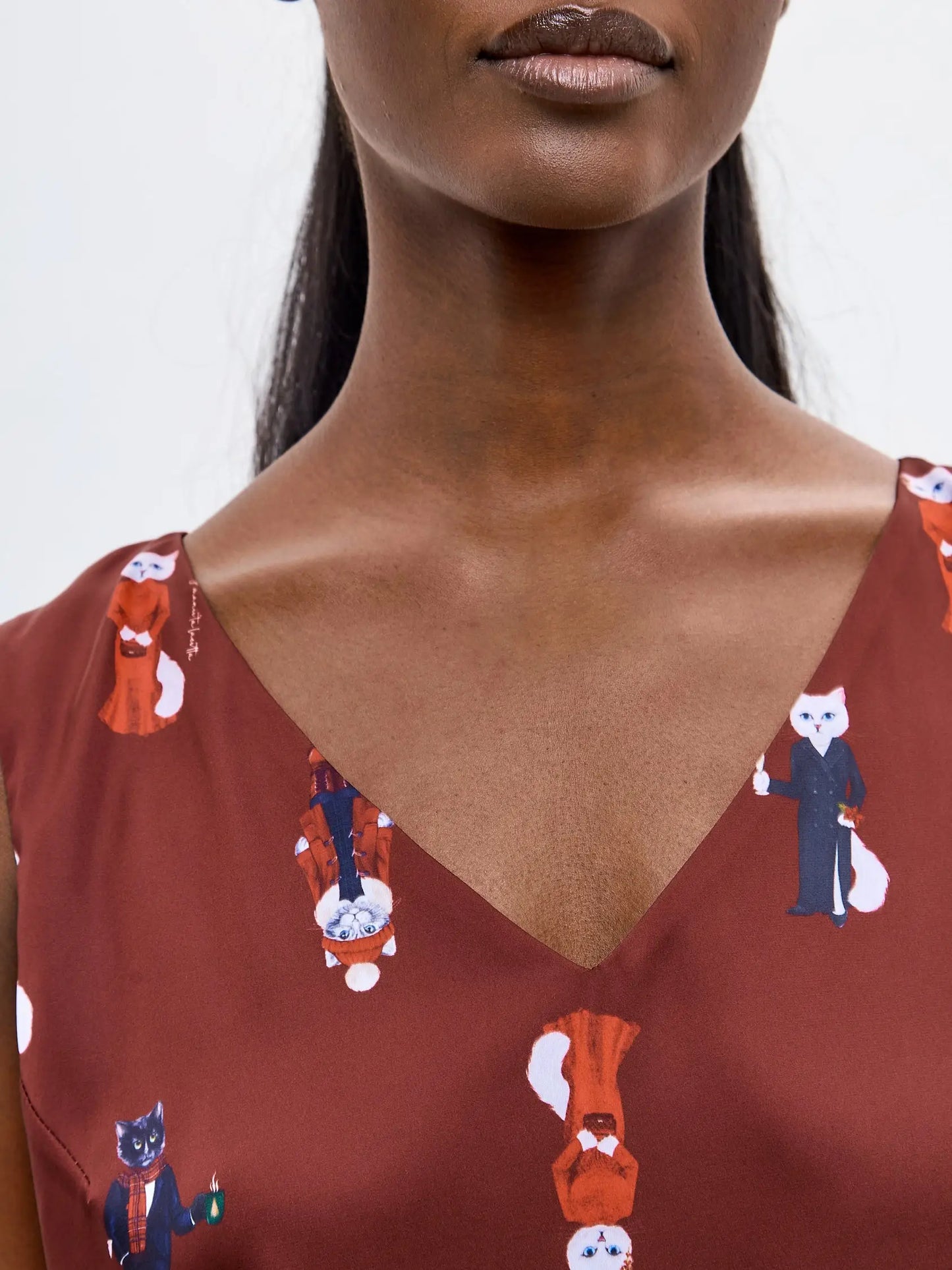 Red silk top cat - Funny Cat Silk top | For Cat Lovers | CAT by maniita lacitta